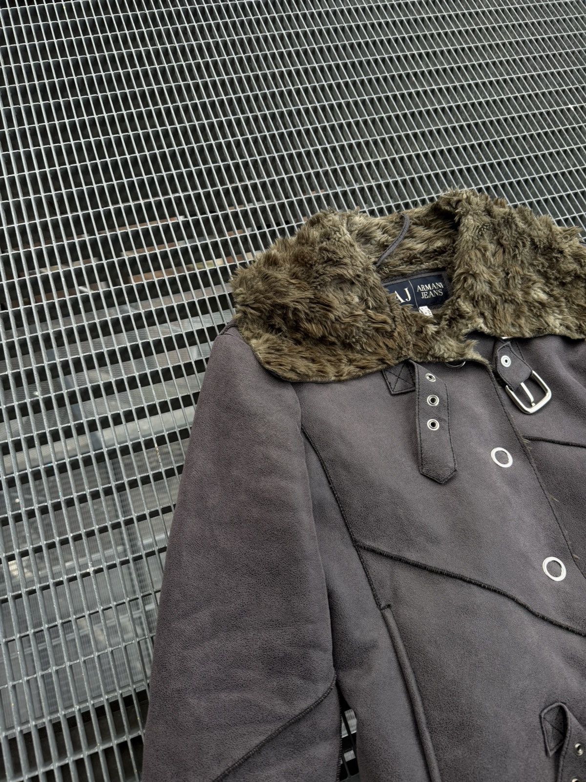 Armani Armani Jeans Suede Mohair Fuzzy Jacket Size S / US 4 / IT 40 - 8 Thumbnail