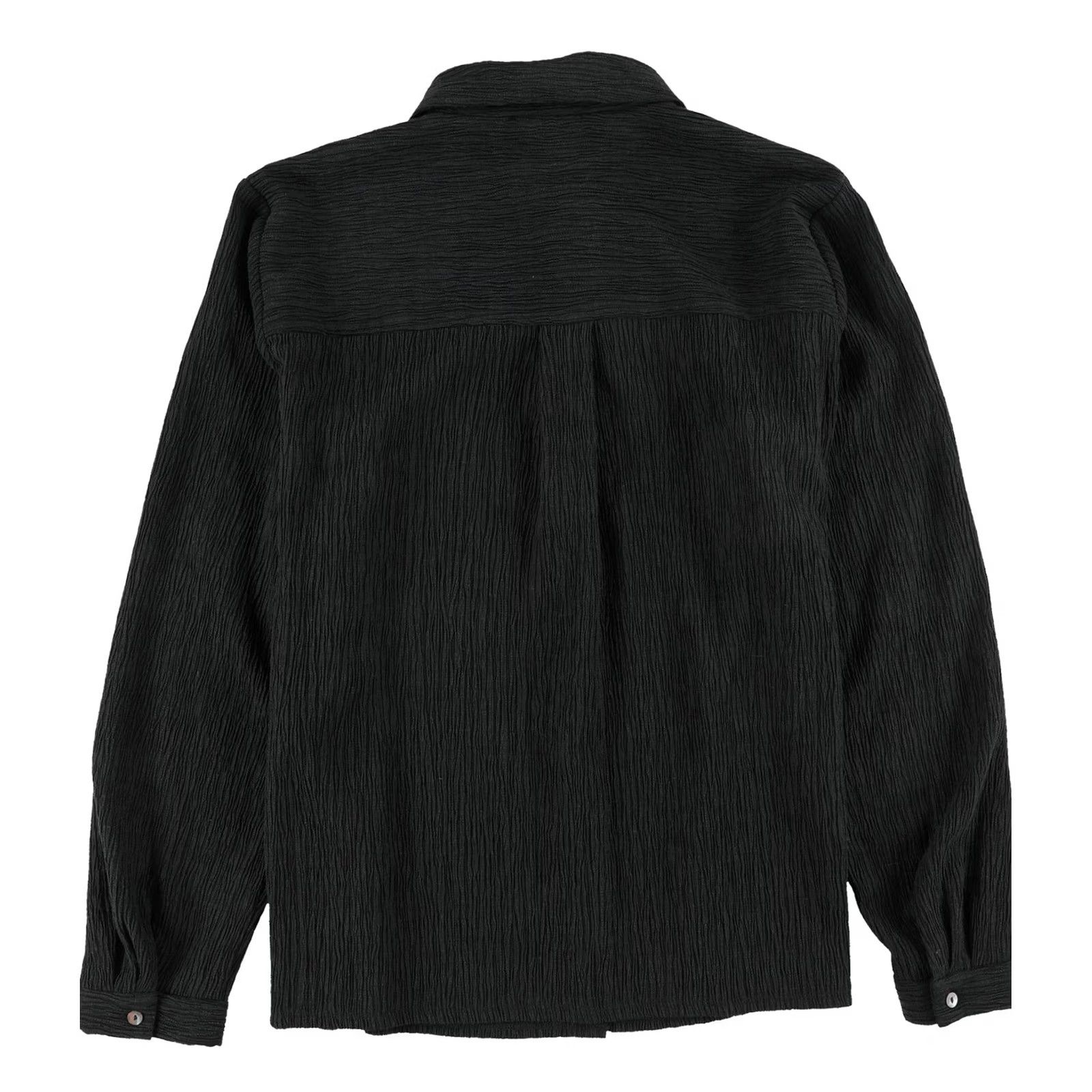 Eileen Fisher Eileen Fisher Womens Crinkled Solid Button Up Shirt, Black, Medium Size M / US 6-8 / IT 42-44 - 2 Thumbnail