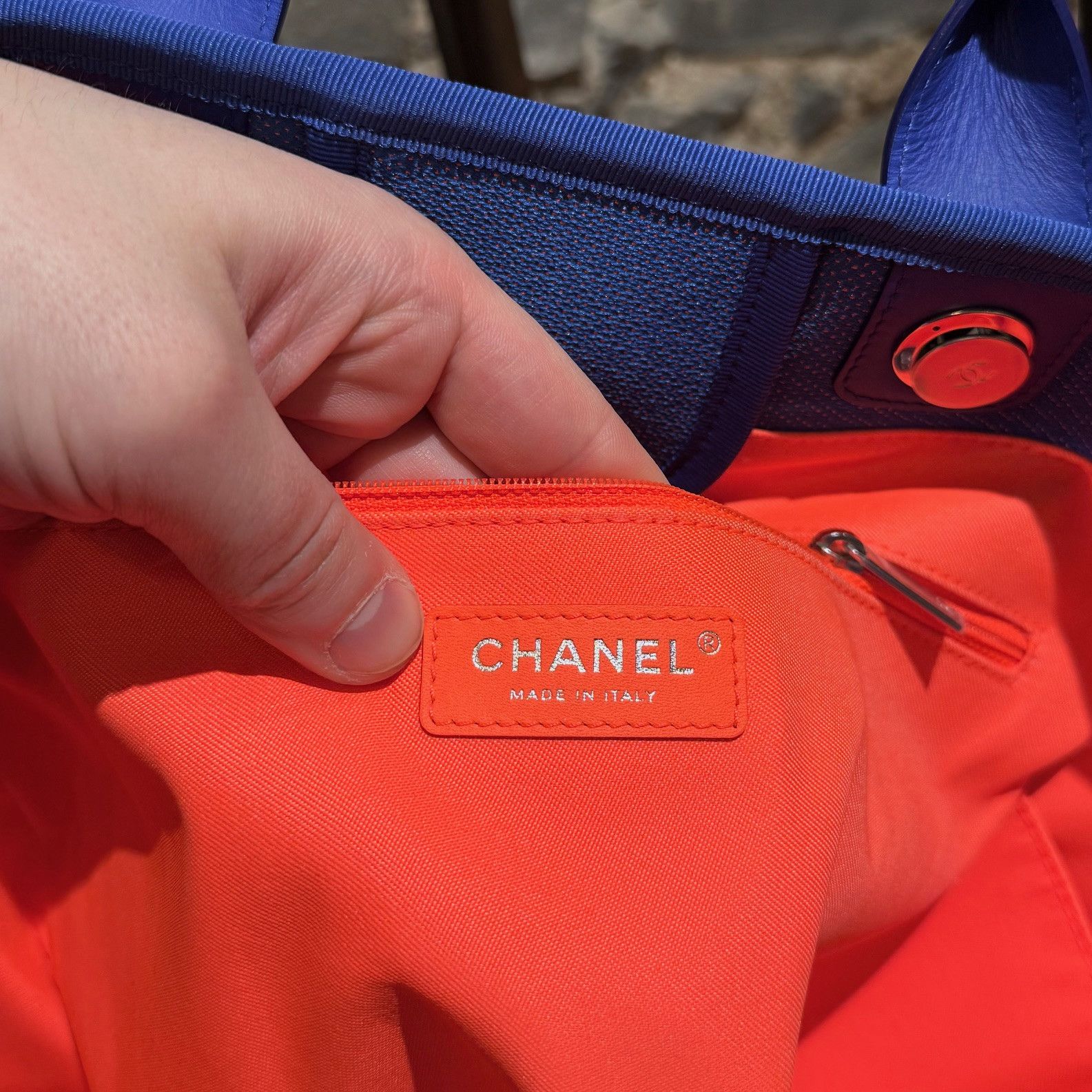 Chanel Chanel SS21 Electric Blue Orange Medium Deauville Tote Bag Size ONE SIZE - 19 Thumbnail