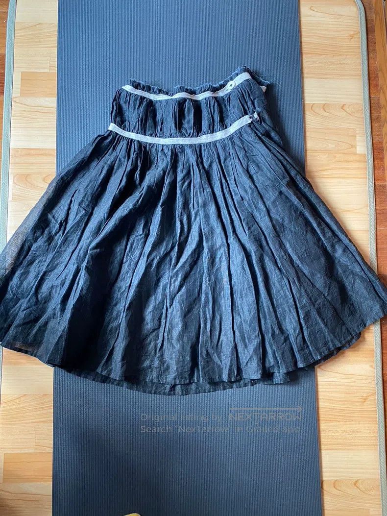 Yohji Yamamoto Yohji Yamamoto size 1 White hemmed linen pleated skirt Size 24" / US 00 / IT 34 - 6 Thumbnail