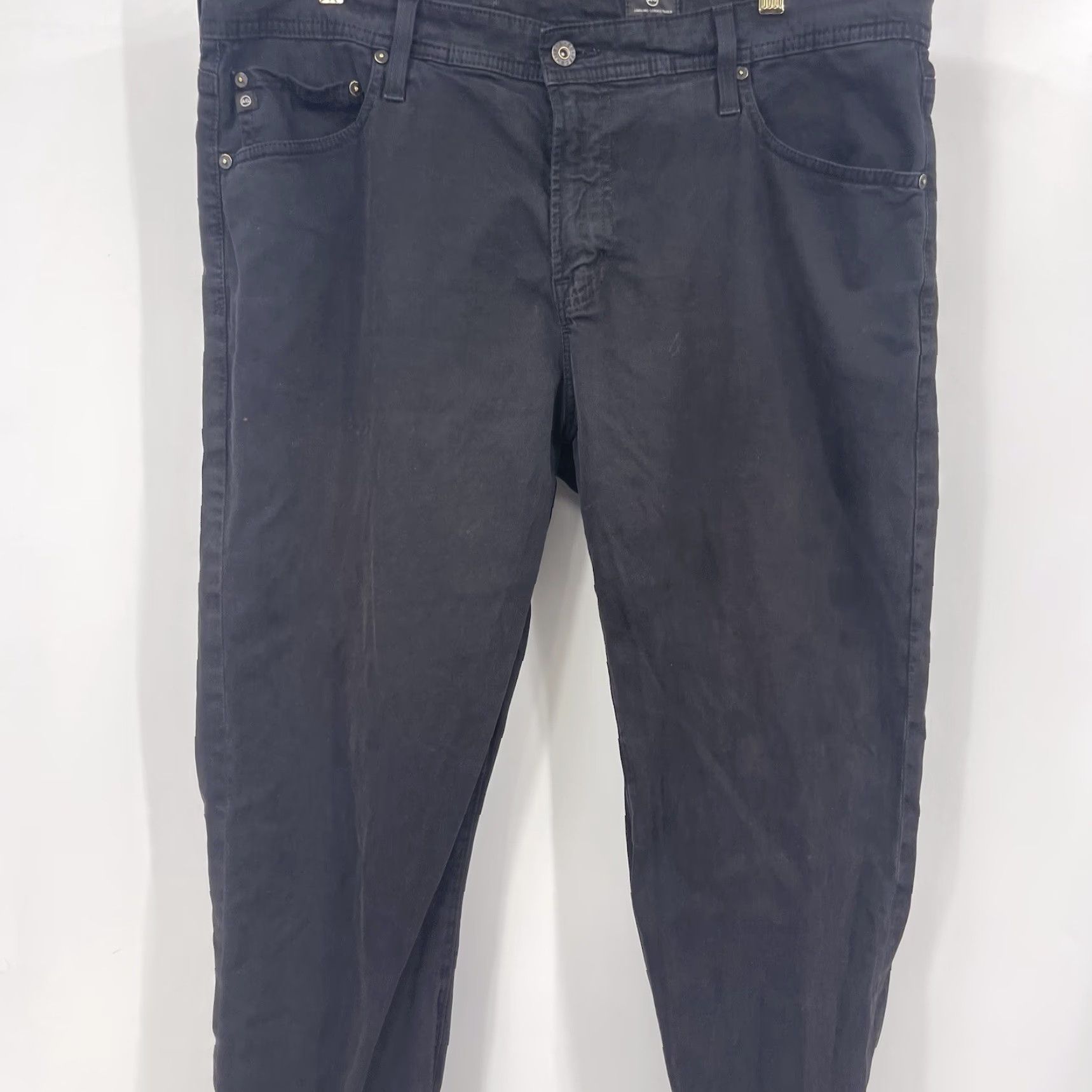 Vintage AG Adriano Goldschmied The Everett Slim Straight Pants Men 38X32 Black Chino Casual Pant Slim Front Straight 38 Mens Size US 38 / EU 54 - 5 Thumbnail