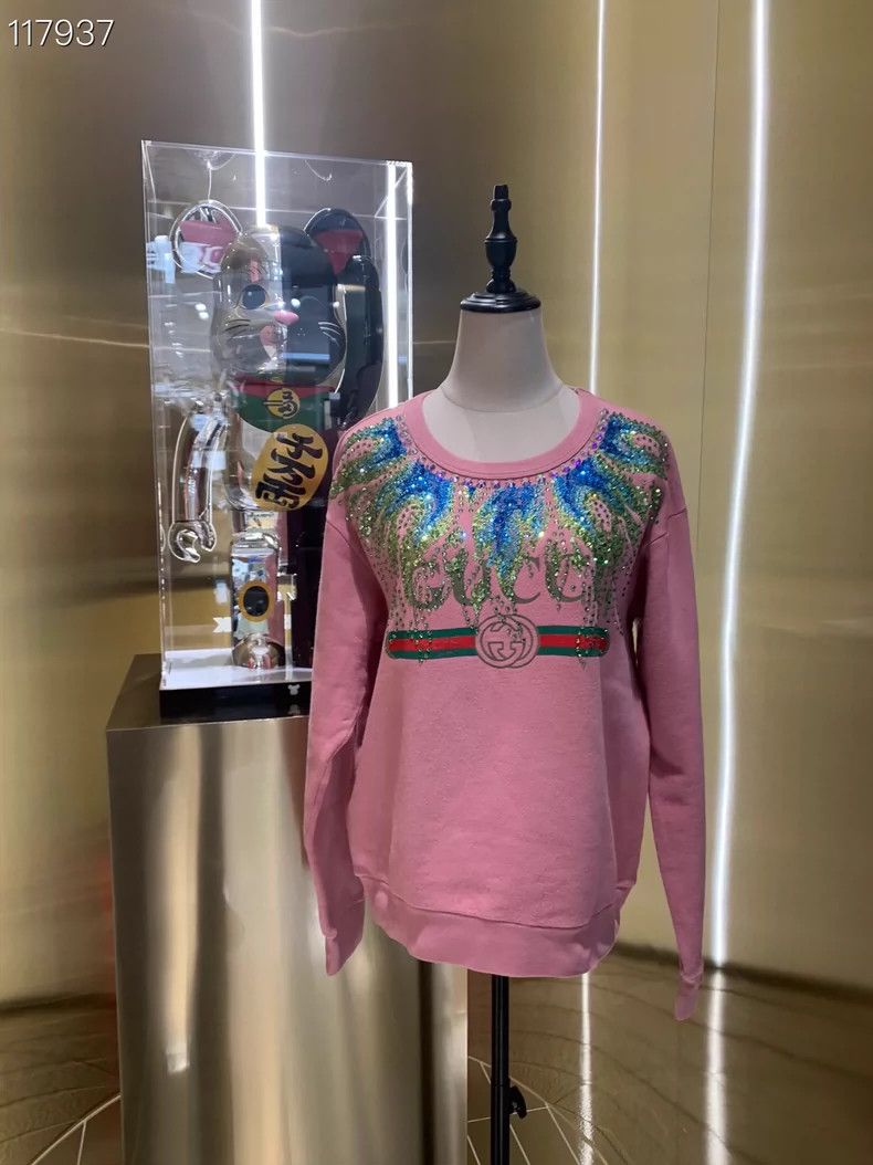 Gucci Diamond pink round-neck sweatshirt 2502-Nextarrow