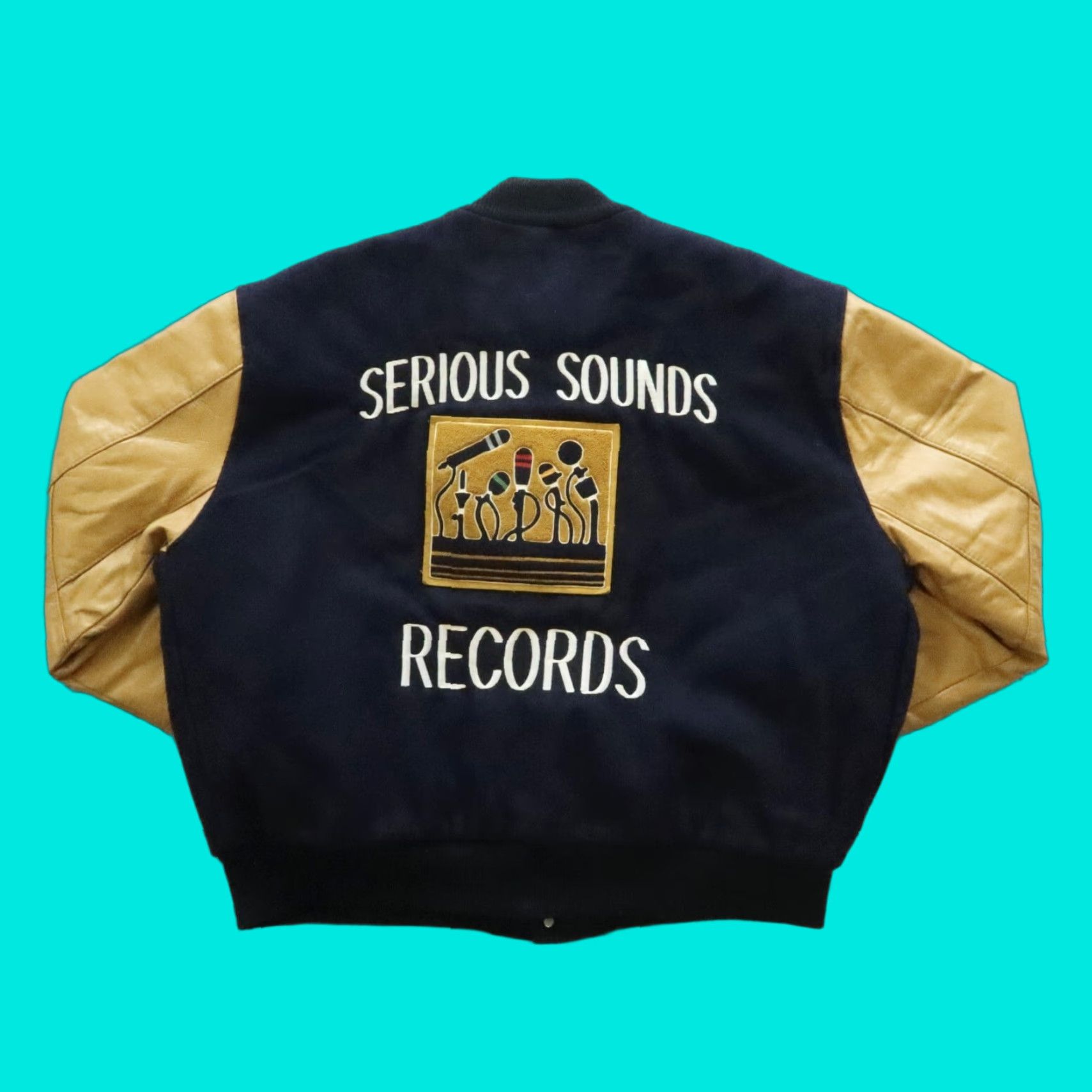 Vintage VINTAGE DeLong Varsity Jacket Mens 2XL Blue Wool Serious Sound Records Size US XXL / EU 58 / 5 - 1 Thumbnail
