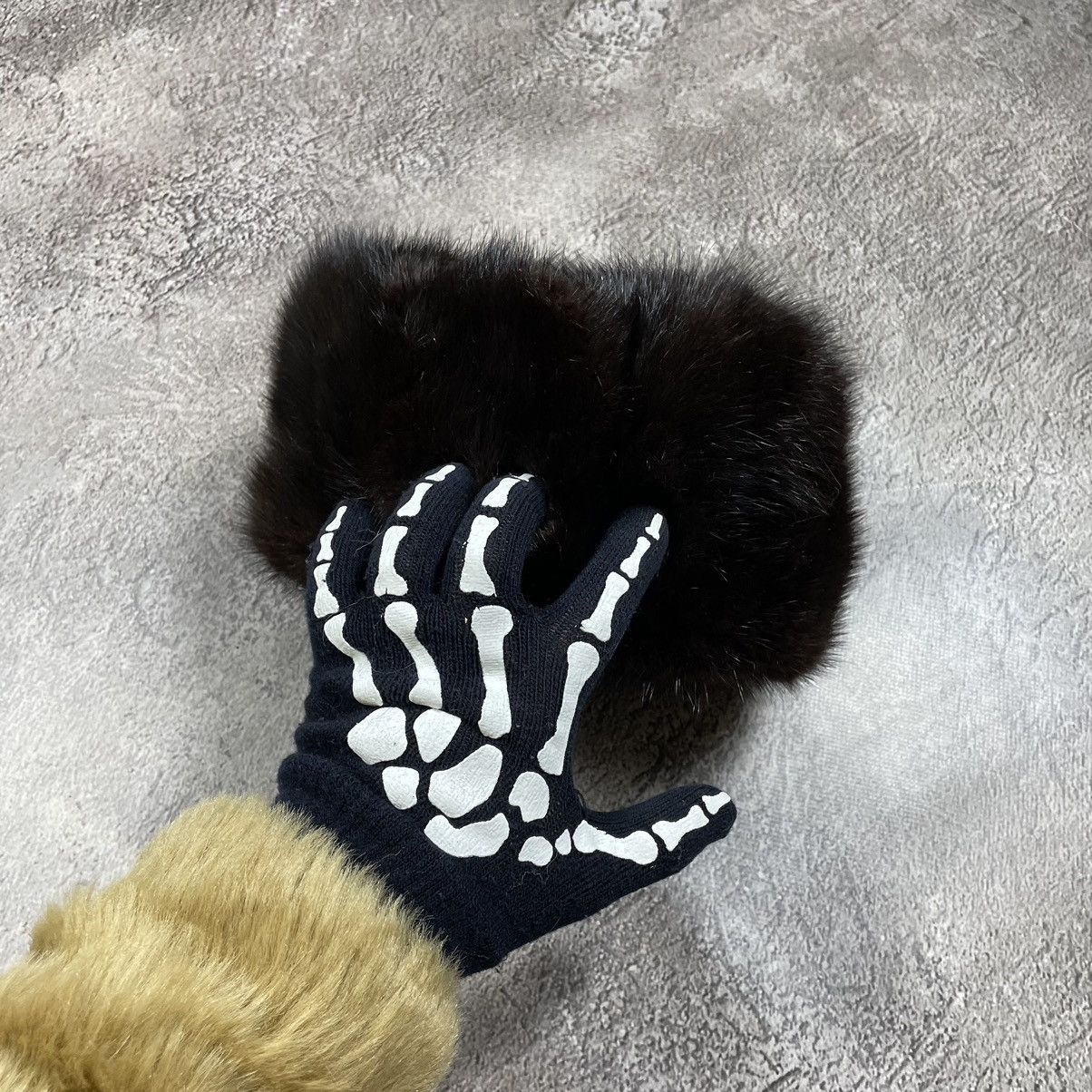 Vintage Vintage 90s Skeleton Hand Fuzzy Beanie Black Grunge Logo OS Size ONE SIZE - 1 Thumbnail