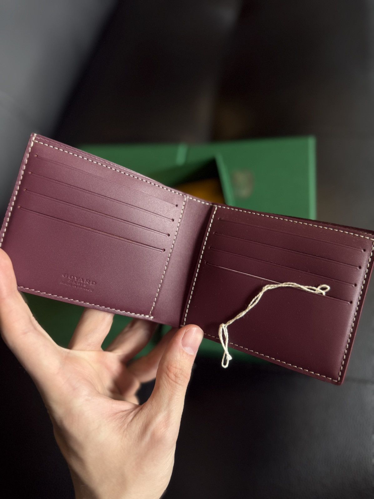 Goyard GOYARD Burgundy BI Fold Wallet NEW W BOX Authentic Size ONE SIZE - 4 Thumbnail