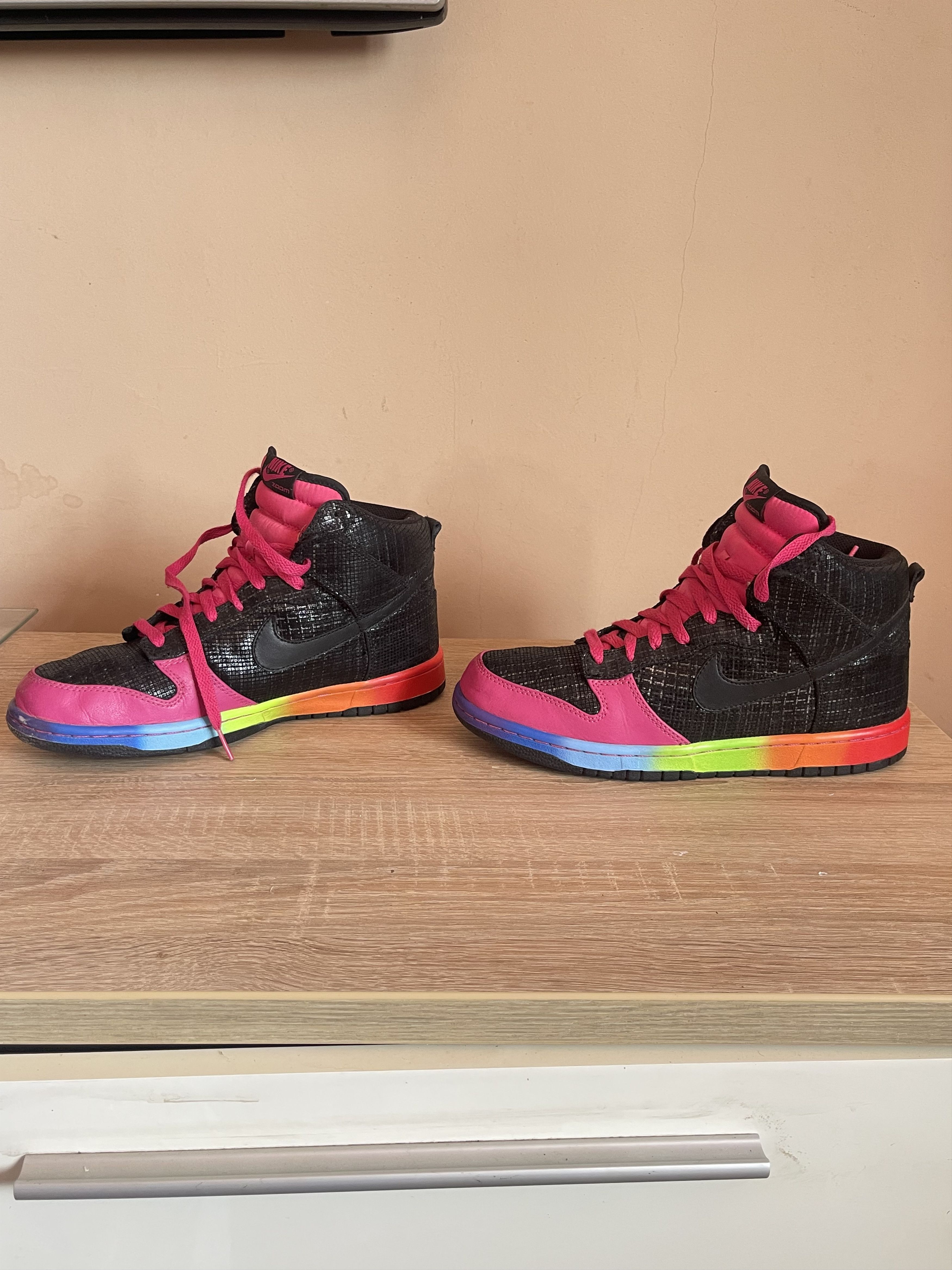 Nike 🌈 Nike hightop dunk pink black multicolored Size US 9.5 / IT 39.5 - 3 Thumbnail