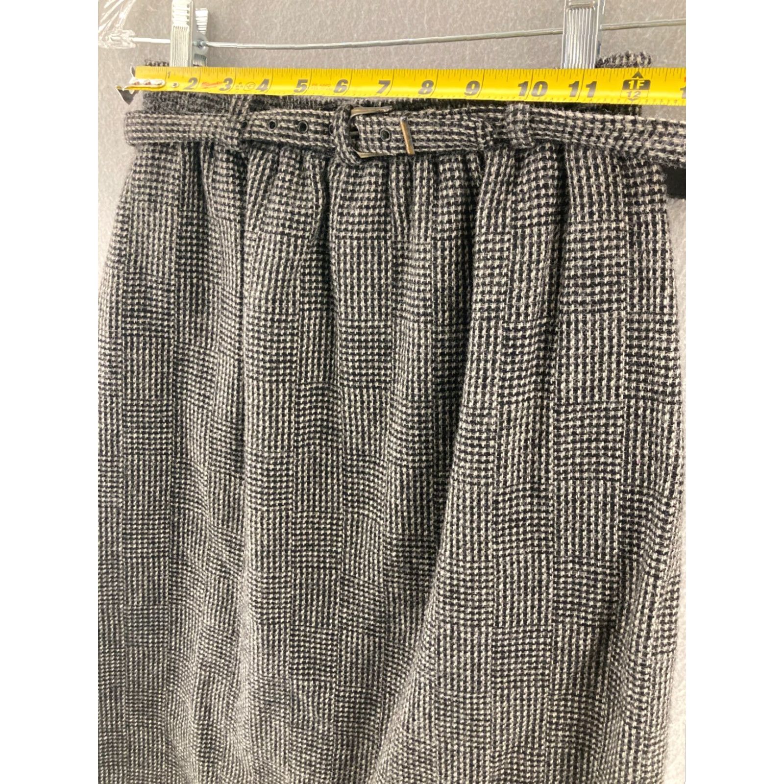 Vintage VINTAGE Barclay Skirt Womens 11-12 Gray Wool Lined USA Made Knee Length A-Line Belted Modern Size 32" / US 10 / IT 46 - 2 Thumbnail
