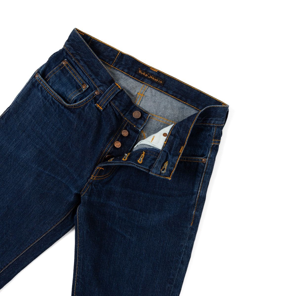 Nudie Jeans Nudie Jeans Grim Tim Mens Blue Denim Jeans Slim Fit Cotton Size US 31 - 3 Thumbnail