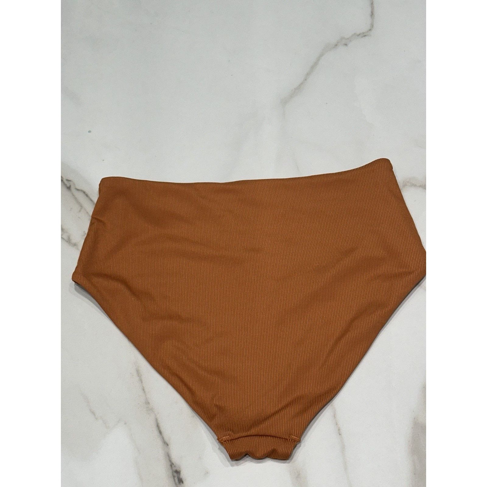 Primark Primark Ribbed Dark Orange High Cut Bikini Bottoms, Size 2 Size ONE SIZE - 6 Thumbnail