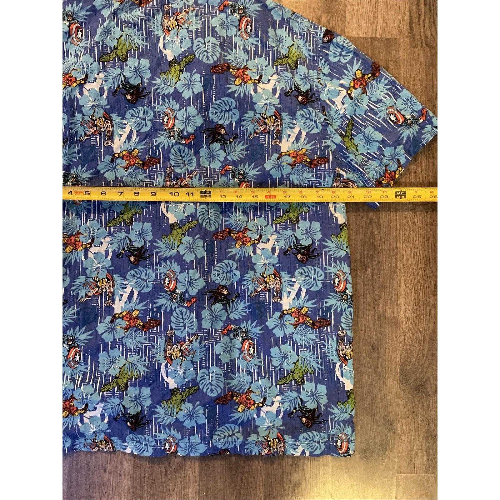 Other MARVEL AVENGERS Blue TROPICAL Floral HAWAIIAN SHIRT Size US L / EU 52-54 / 3 - 7 Thumbnail