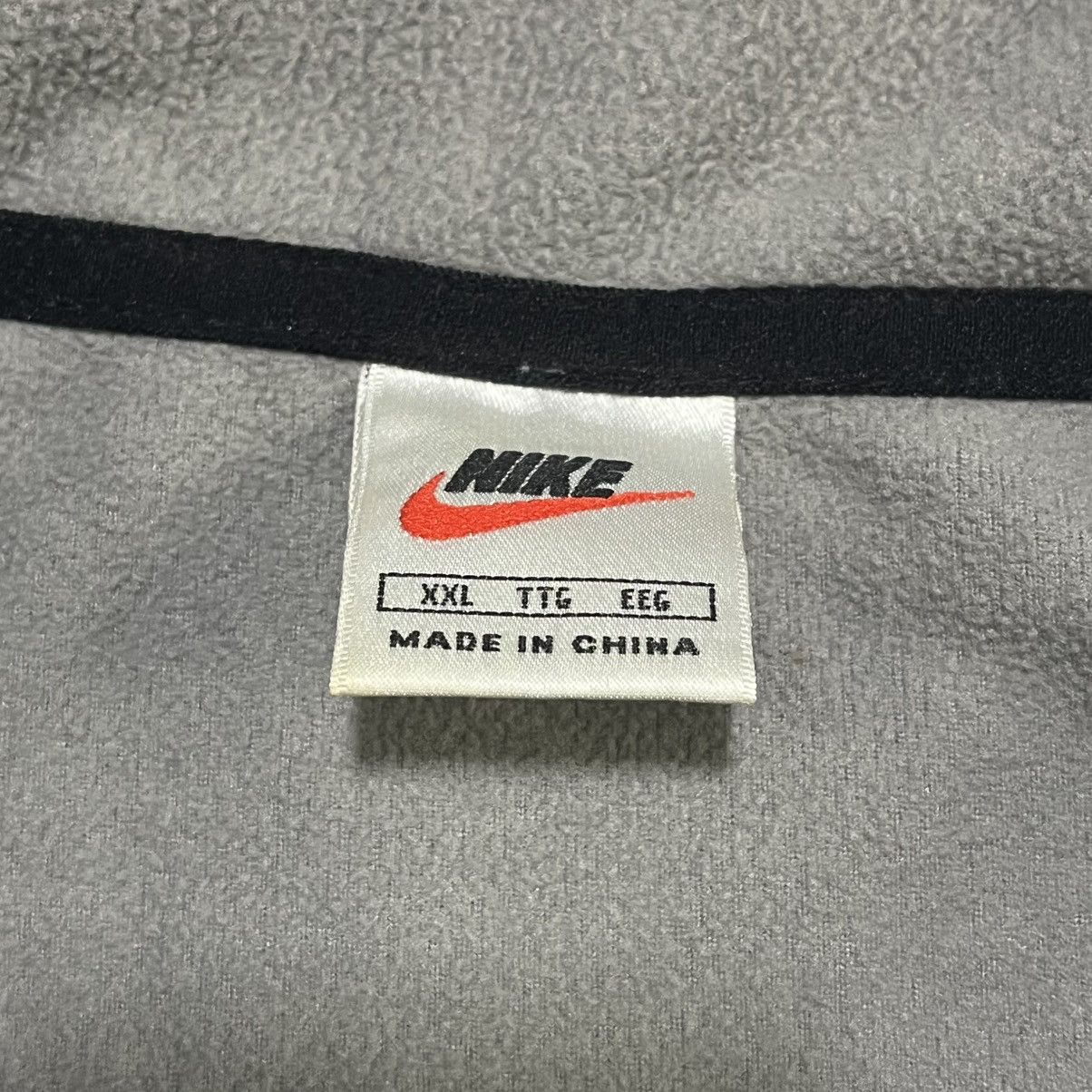 Nike VINTAGE 90s NIKE MINI SWOOSH GRAY BLACK FULL ZIP FLEECE VEST Size US XXL / EU 58 / 5 - 7 Thumbnail