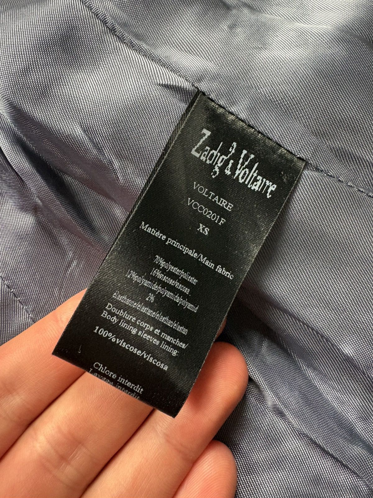 Zadig & Voltaire ZADIG&VOLTAIRE Vintage Viscose Blazer XS Woman Grey Luxury Size XS / US 0-2 / IT 36-38 - 10 Thumbnail
