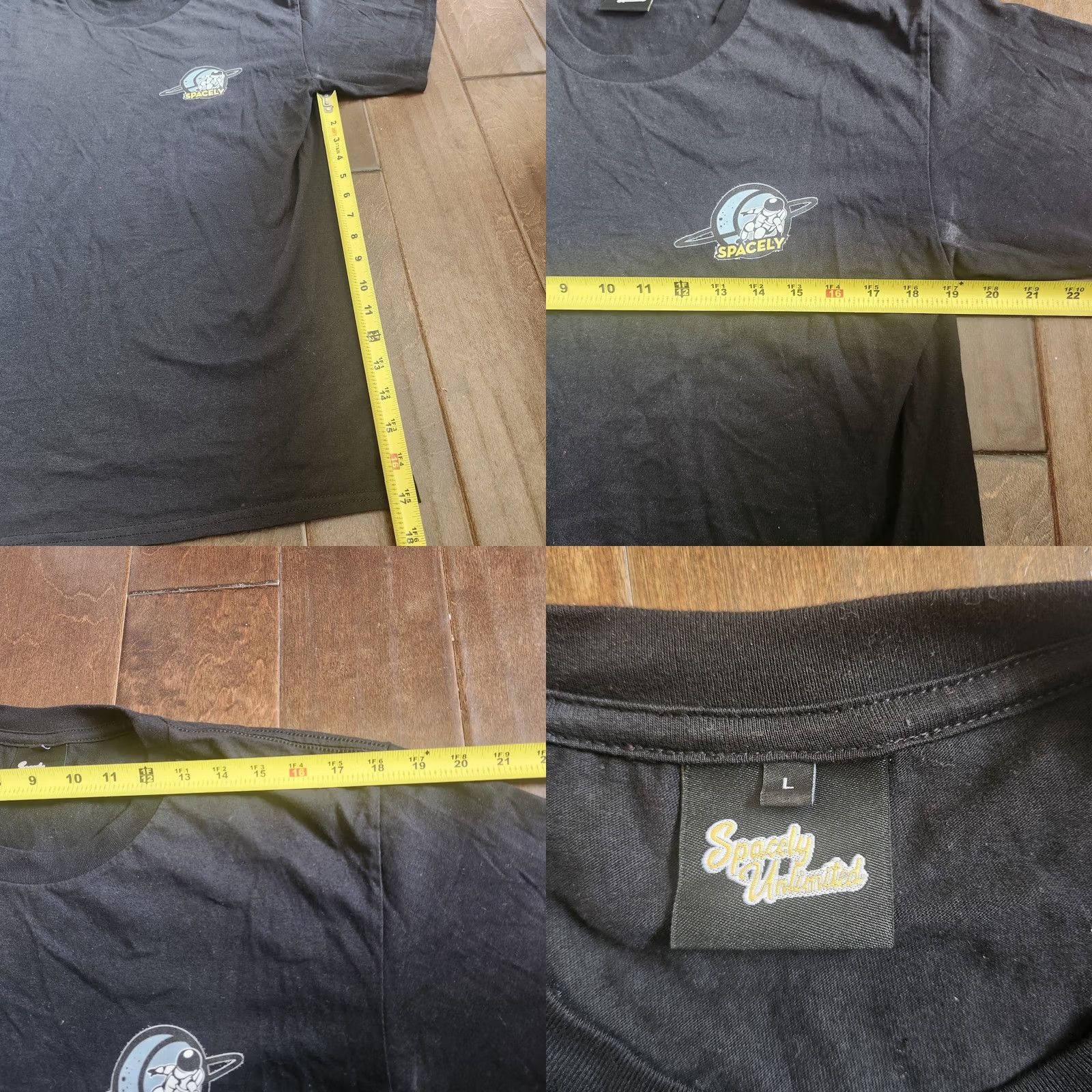 Vintage Spacely Unlimited T-shirt Black Space Short Sleeve L Mens Stains Cleaning Needed Regular Cotton Shirt Size US L / EU 52-54 / 3 - 9 Thumbnail