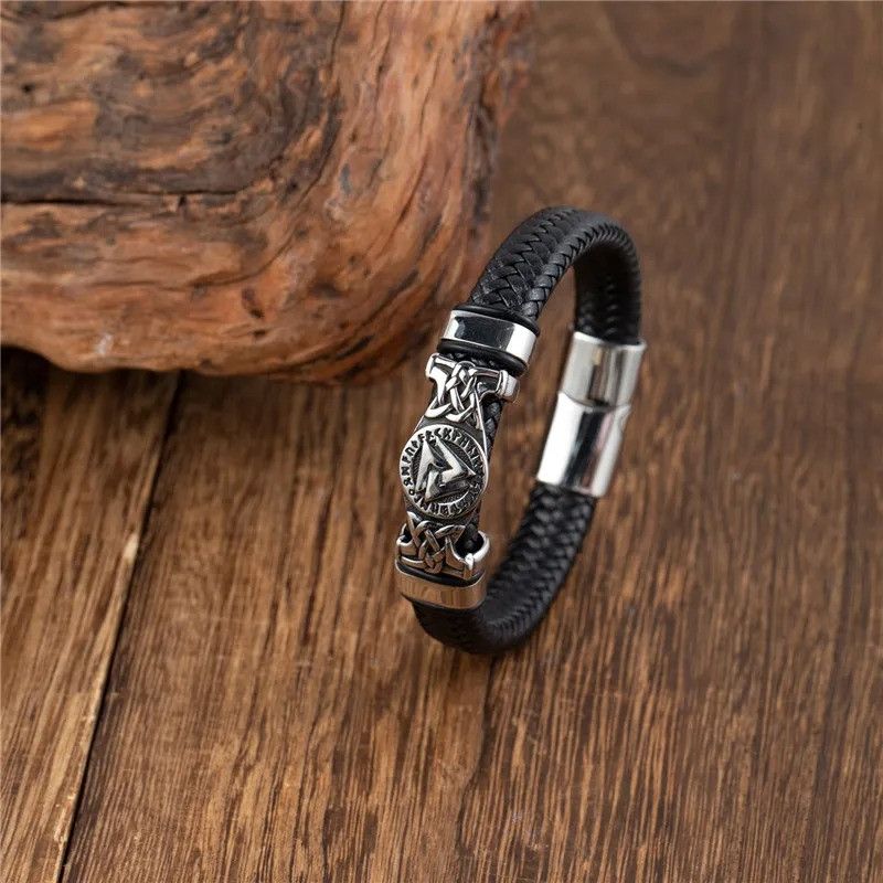 Other Vikings Braided Leather Bracelet Accessories Gift For Him Size ONE SIZE - 4 Thumbnail