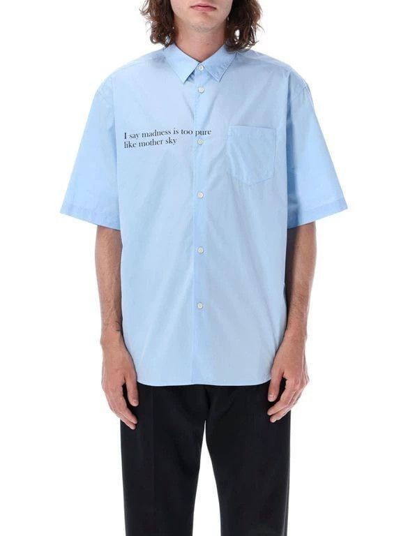 Undercover UndercoverSS23 Blue Banner Short Sleeve Shirt 2502-Nextarro Size US XL / EU 56 / 4 - 1 Thumbnail