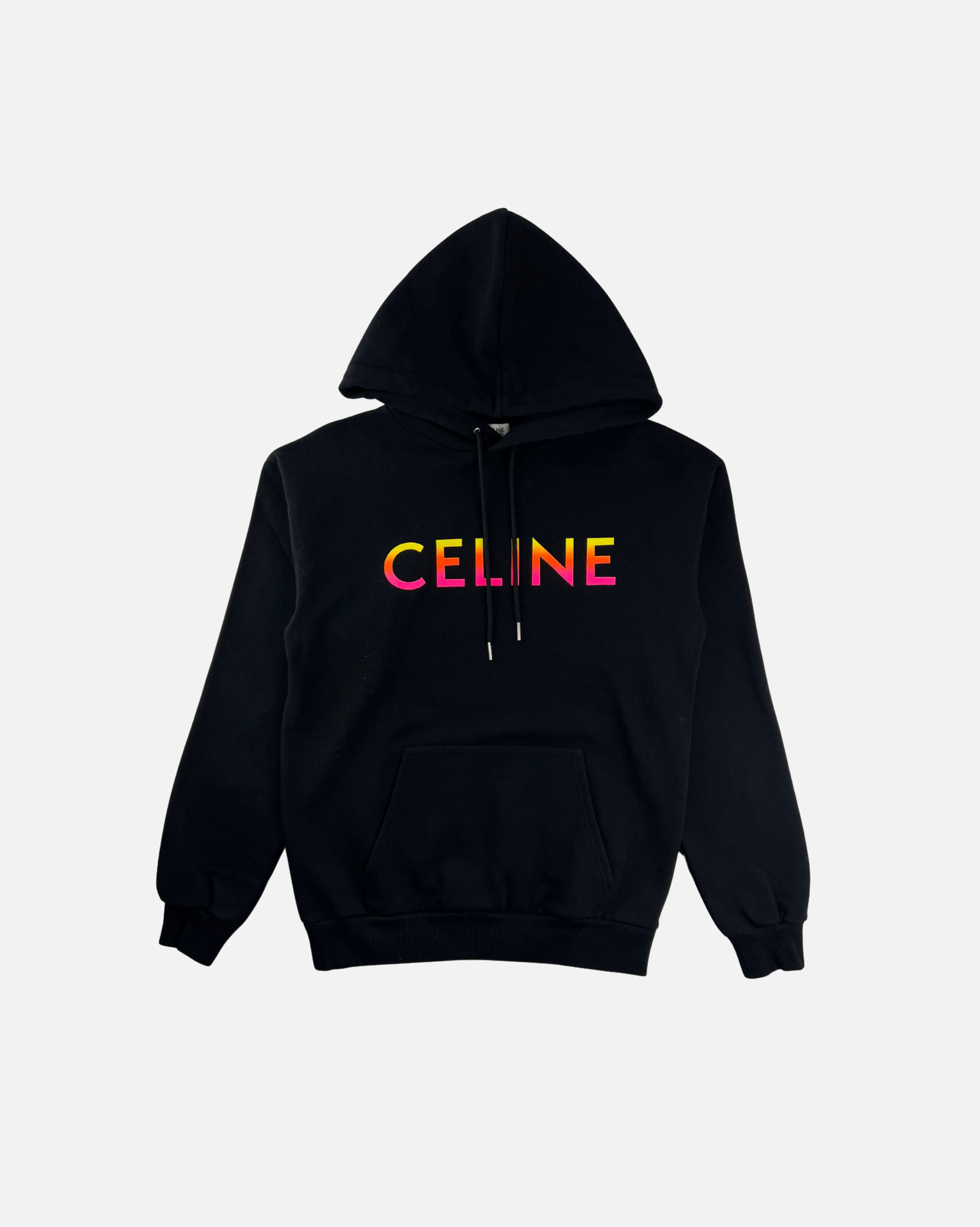 Image of Celine Black Gradient Logo Hoodie, Men's (Size XS)