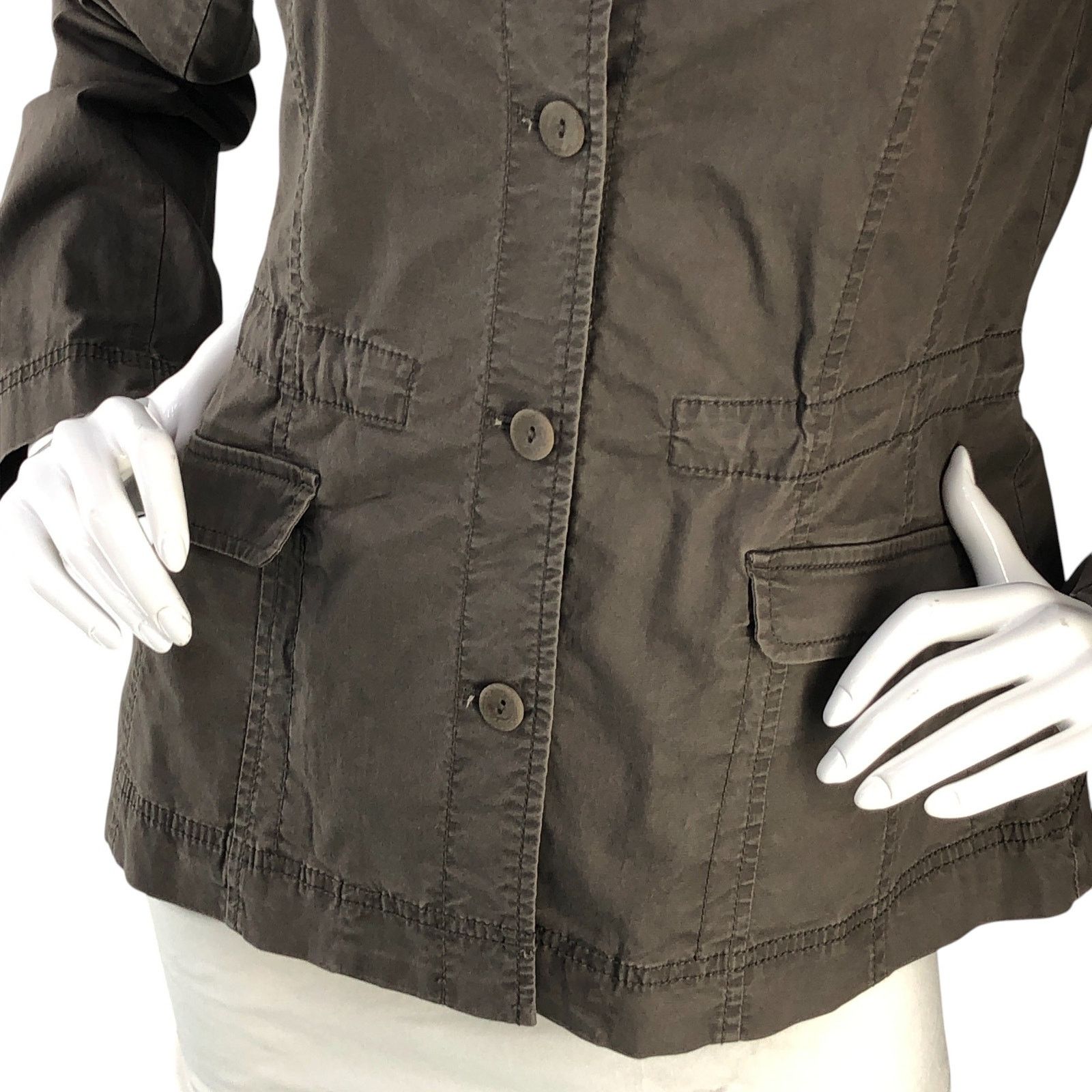 Eileen Fisher Eileen Fisher Size S Shacket Ruffle Collar Utility TINY FLAW Size S / US 4 / IT 40 - 3 Thumbnail