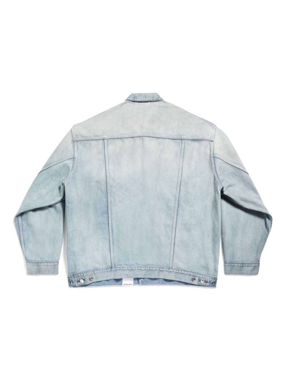 Balenciaga o1la1rc1a0625 Denim Size Sticker Jacket in Blue Size US L / EU 52-54 / 3 - 6 Thumbnail