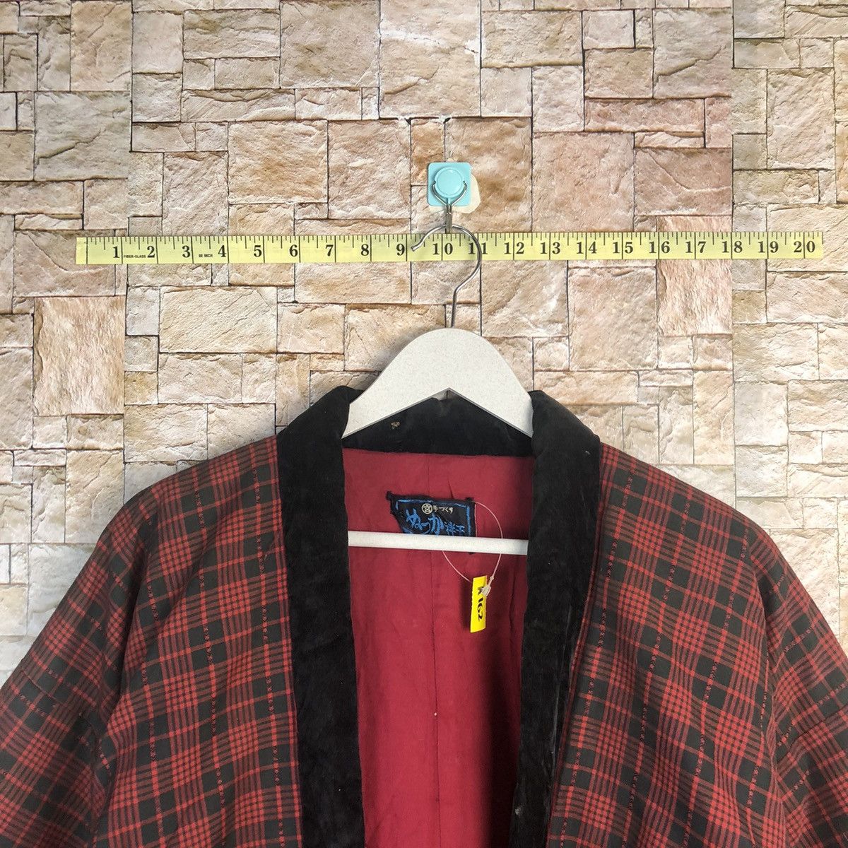 Japanese Brand Kimono Red Checkred vintage japan #A162 Size US L / EU 52-54 / 3 - 4 Thumbnail