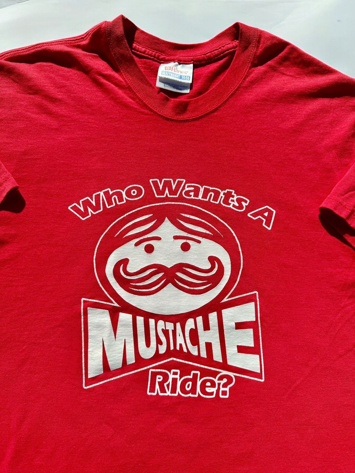 Rap Tees × Vintage Vintage 90’s Pringles Mustache Ride Funny Humor T-Shirt Size US M / EU 48-50 / 2 - 3 Thumbnail