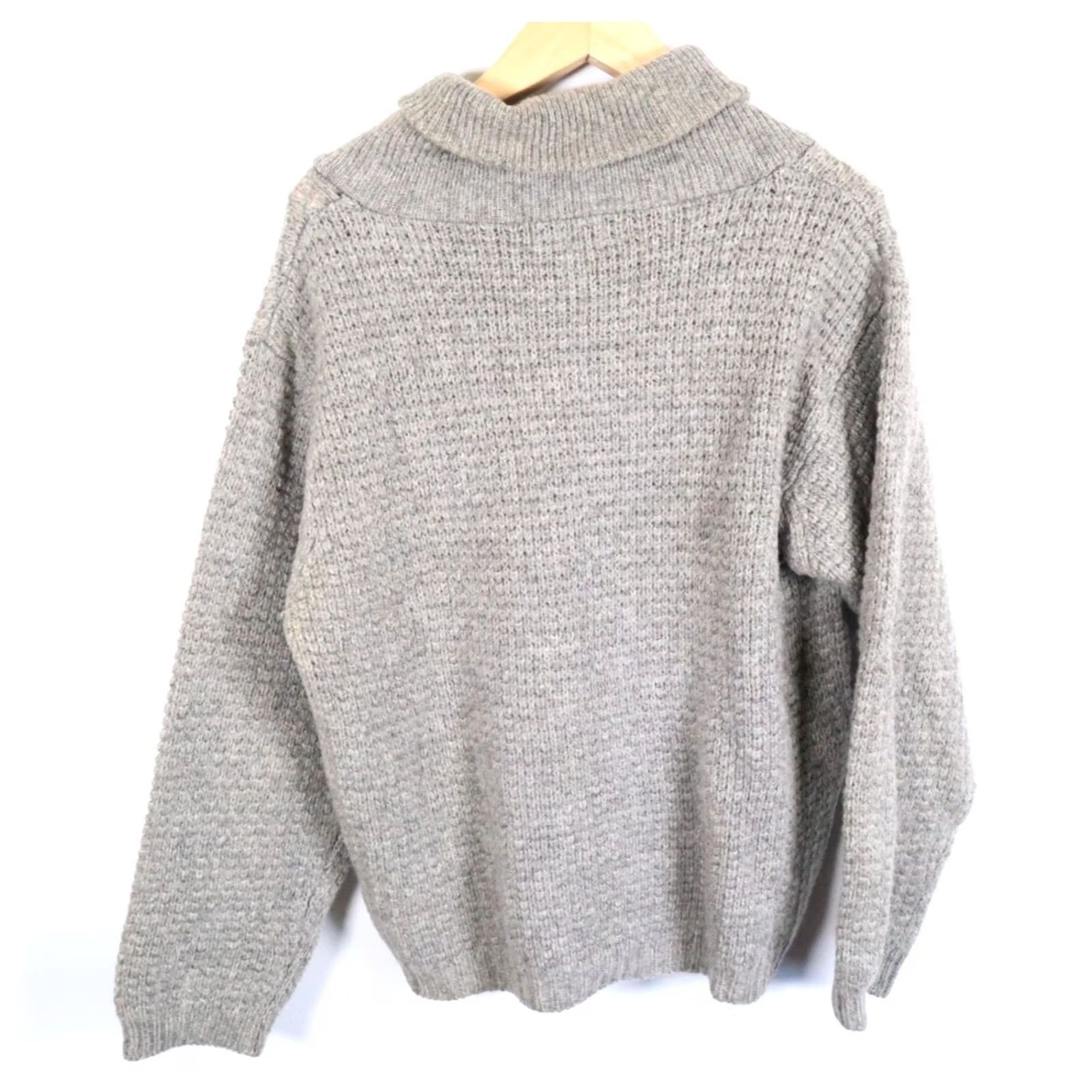Eddie Bauer Eddie Bauer Wool Sweater Men's Medium Gray Shawl Collar Oversized Knit Pullover Size US M / EU 48-50 / 2 - 2 Thumbnail