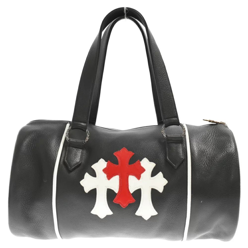 image of Chrome Hearts Domino Cross Duffle Bag in Black, Men's
