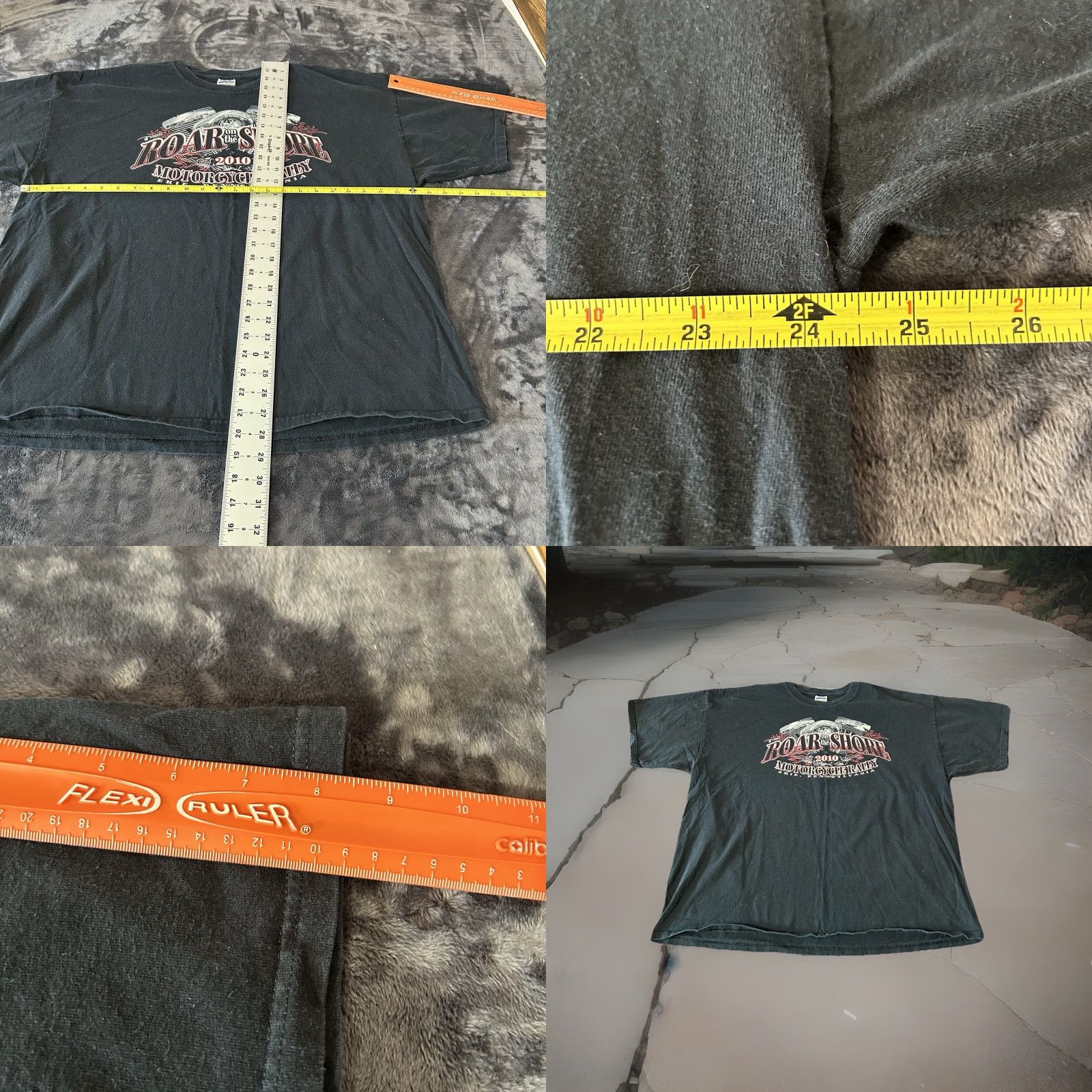 Gildan VINTAGE Roar On The Shore Motorcycle Rally 2010 Shirt Men 2XL Black Graphic Tee Harley Biker Gildan Ultra Cotton Size US XXL / EU 58 / 5 - 10 Thumbnail