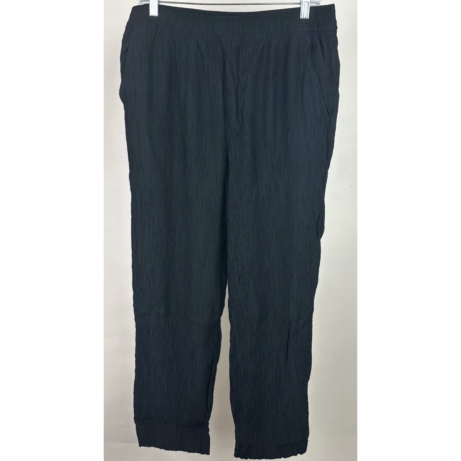 Madewell Madewell Pants Leg Straight Pull-on Elastic Waist Womens Large Black Viscose Dress Pants Casual Minimalist Size 36" / US 14 / IT 50 - 2 Thumbnail