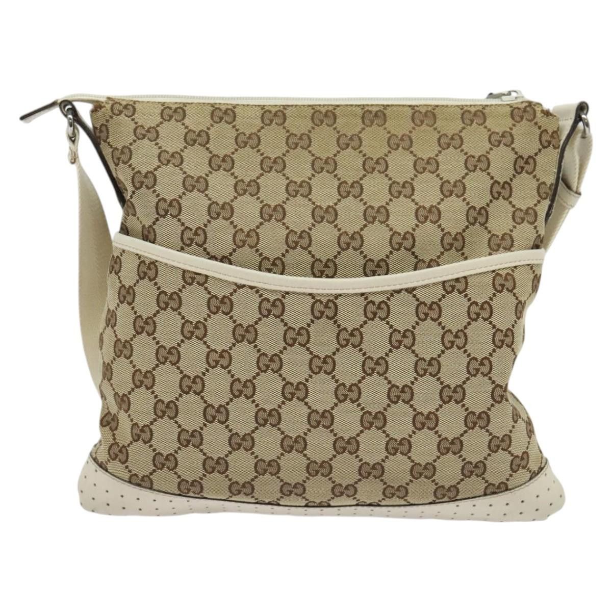 Gucci GUCCI GG Canvas Shoulder Bag Beige Silver Size ONE SIZE - 2 Thumbnail