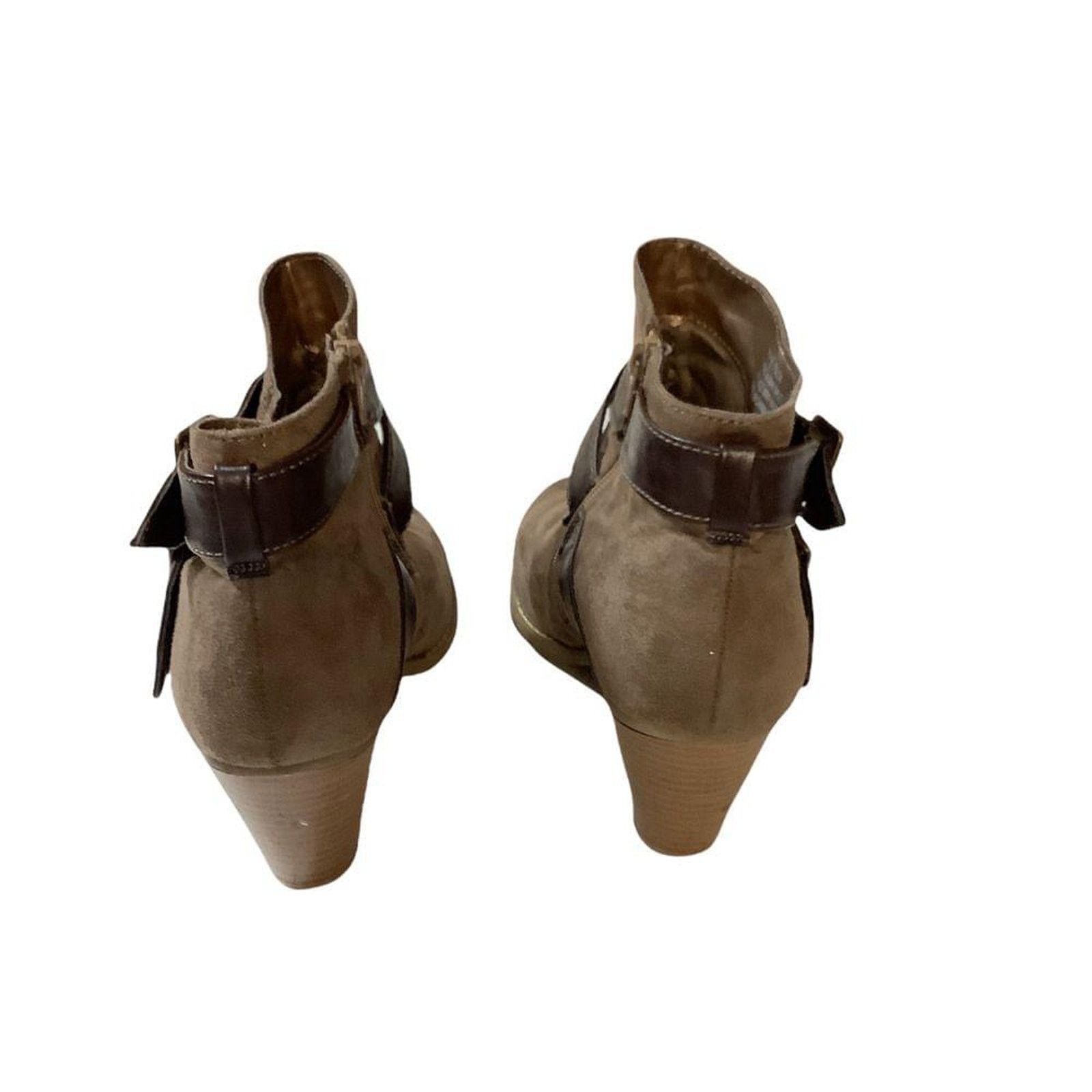 Report Collection Boho Minimalist Taupe Faux Suede Ankle Booties Report 8.5 Size US 8.5 / IT 38.5 - 3 Thumbnail