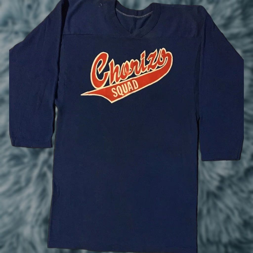 Russell Athletic Vtg 90s Russell Athletic Chorizo Squad Faded Jersey M Blue 3/4 Sleeve Crew Neck T-Shirt Men Vintage Grunge USA shirt Mens Size US M / EU 48-50 / 2 - 1 Thumbnail