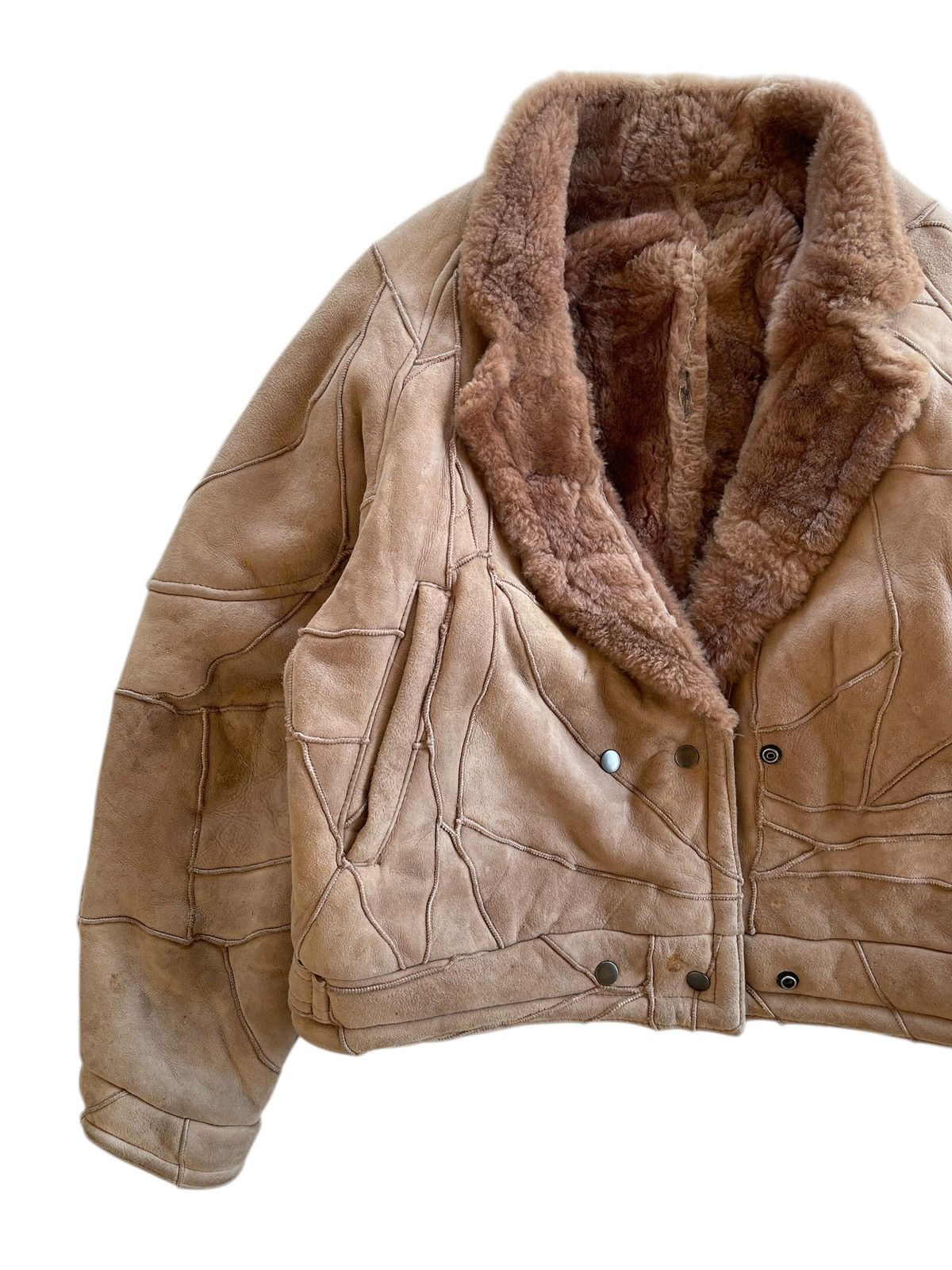 Vintage Patchwork Sheepskin Fur Cropped Jacket Size US M / EU 48-50 / 2 - 3 Thumbnail