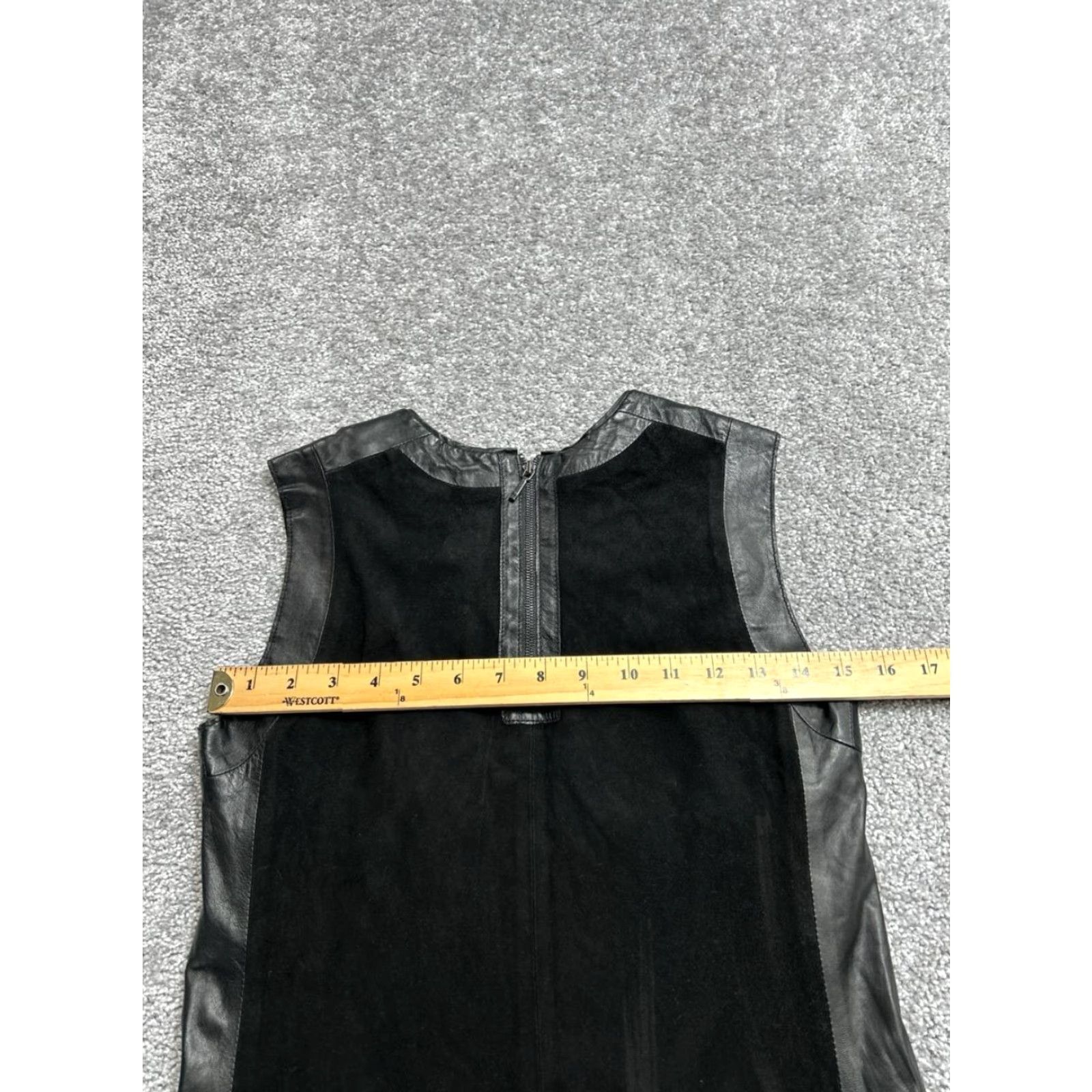 Vince Vince Shift Dress Womens 2 Black Back Zip Crew Neck Party Dress Leather Suede Pockets Vintage No Size XS / US 0-2 / IT 36-38 - 7 Thumbnail