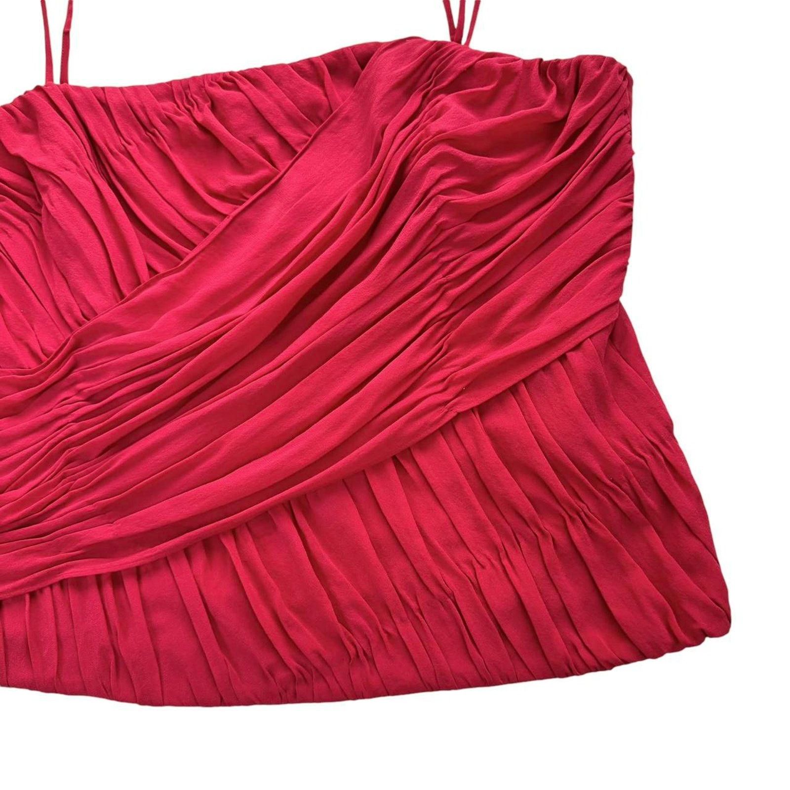 Other Monsoon Red Silk Formal Ruched Cami Evening Top Size XL / US 12-14 / IT 48-50 - 2 Thumbnail