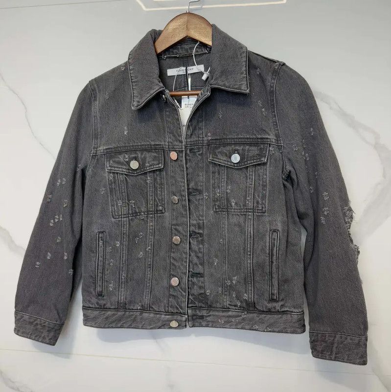 Givenchy Givenchy Black Gray Floral Print Women's Jacket 0089 Size S / US 4 / IT 40 - 1 Thumbnail