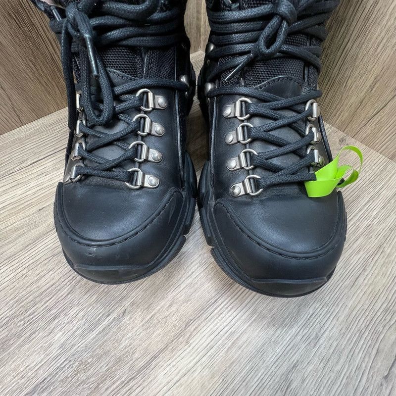 Gucci Gucci Flashtrek Black Leather Lace-Up Boots - Size US 6.5 / EU 39-40 - 7 Thumbnail