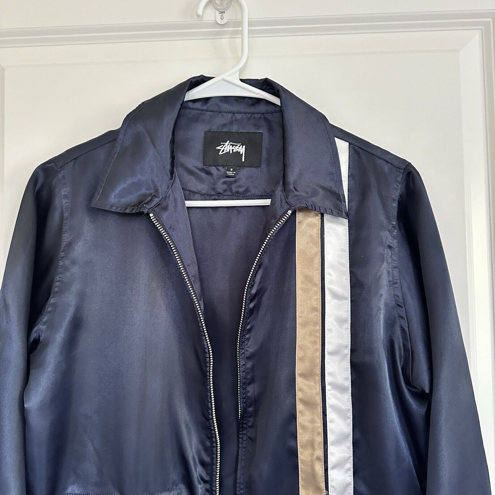 Stussy Stussy Men’s Navy Racing Jacket Satin Finish Size S Size US S / EU 44-46 / 1 - 3 Thumbnail