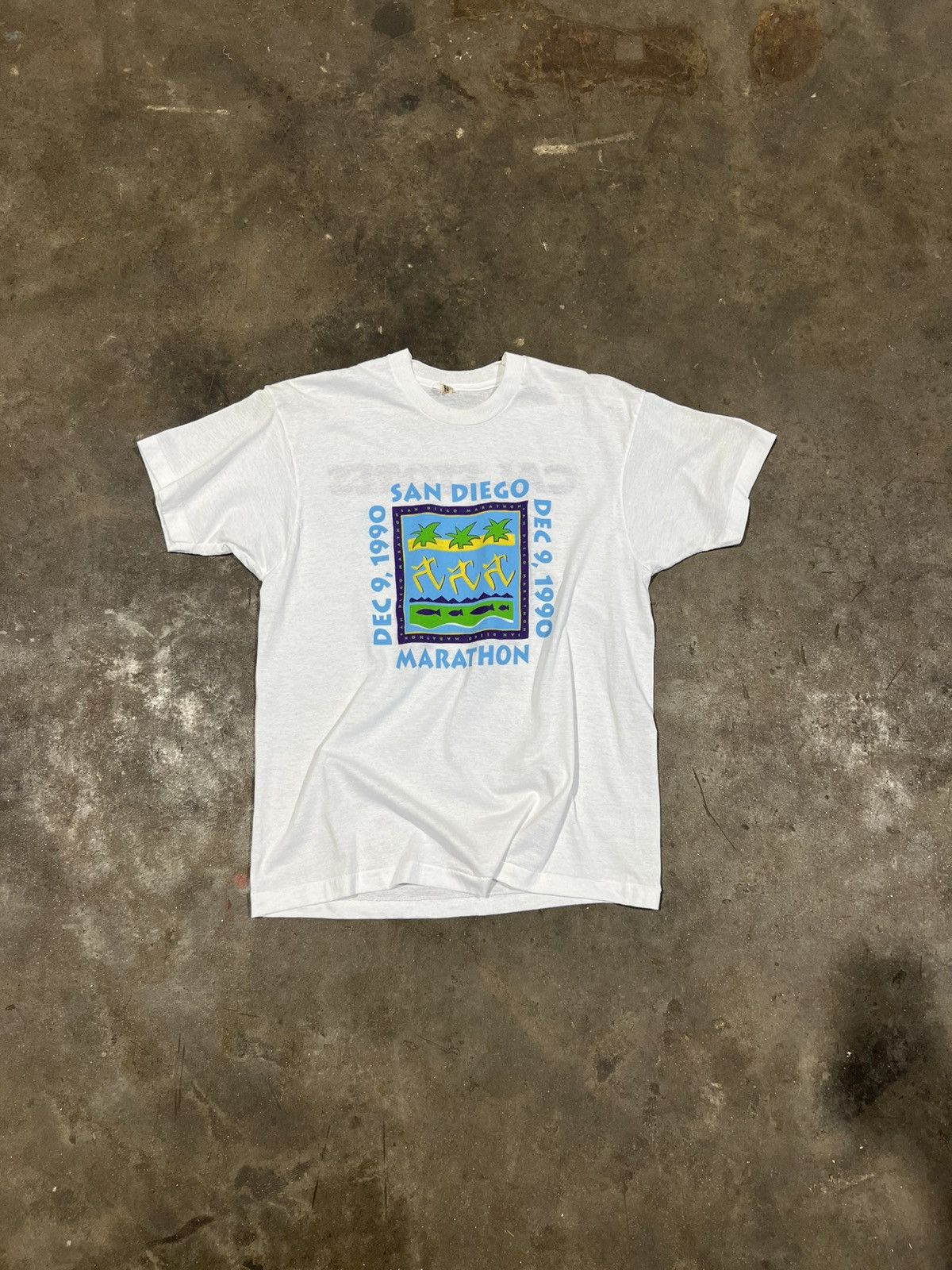 Nike 1990 San Diego Marathon X Cal Stores X Nike Tee Size US XL / EU 56 / 4 - 2 Thumbnail