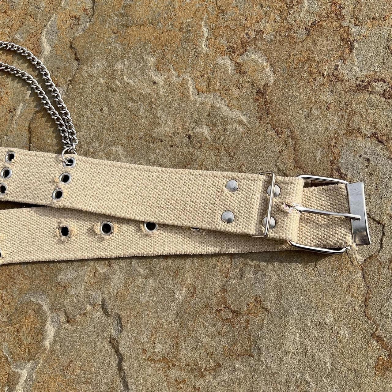 Other Y2K Woven Canvas Grunge Belt w/ Metal Chain Size ONE SIZE - 2 Thumbnail