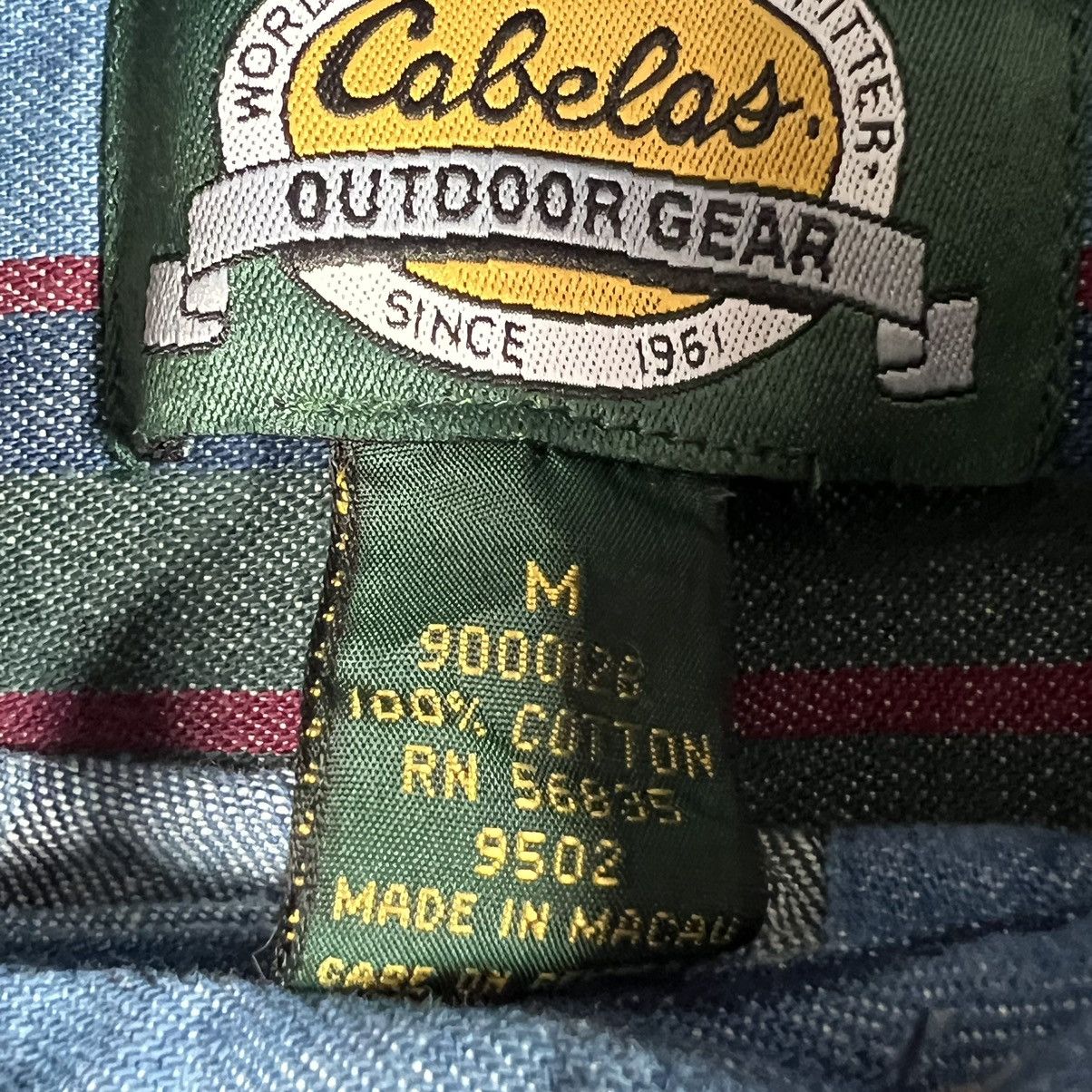Cabelas × Vintage vintage cabelas outdoor gear denim stripped buttun up shirt Size US M / EU 48-50 / 2 - 4 Thumbnail