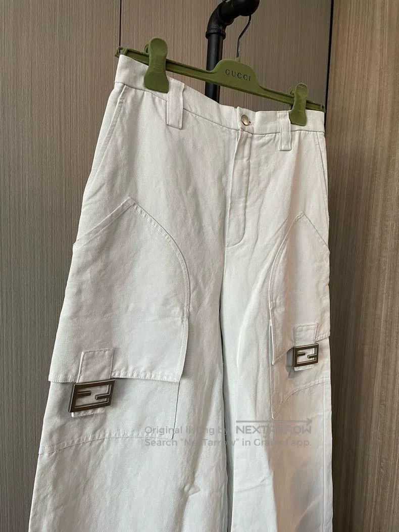 Fendi Fendi The woman is wearing beige wide-leg pants. Size 27" / US 4 / IT 40 - 2 Thumbnail