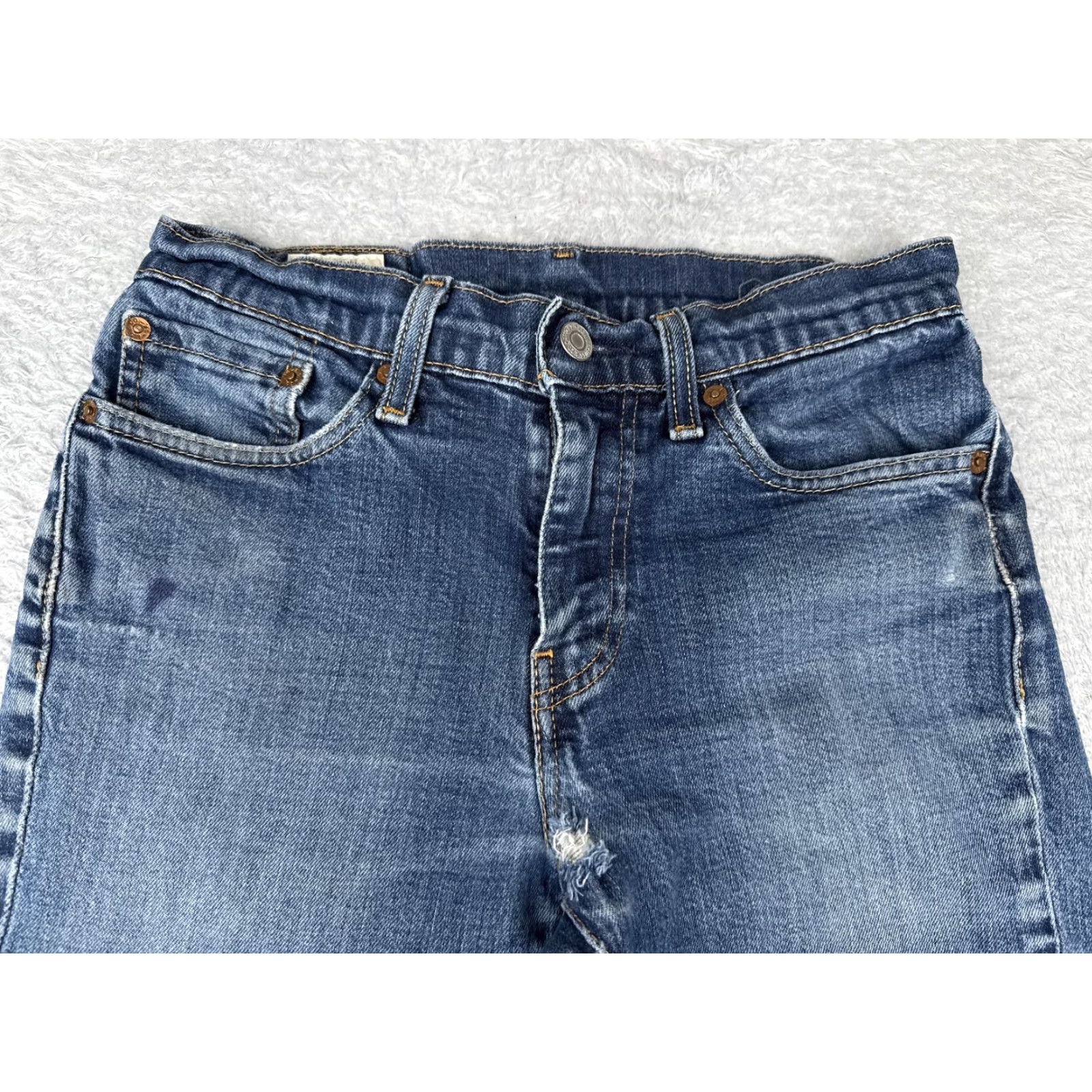 Levi's Levi's 511 Jeans Mens 29x30 Slim Fit Distressed Blue Denim Stretch 5-Pocket Zip Fly Casual Modern Adult Mens Size US 29 - 4 Thumbnail