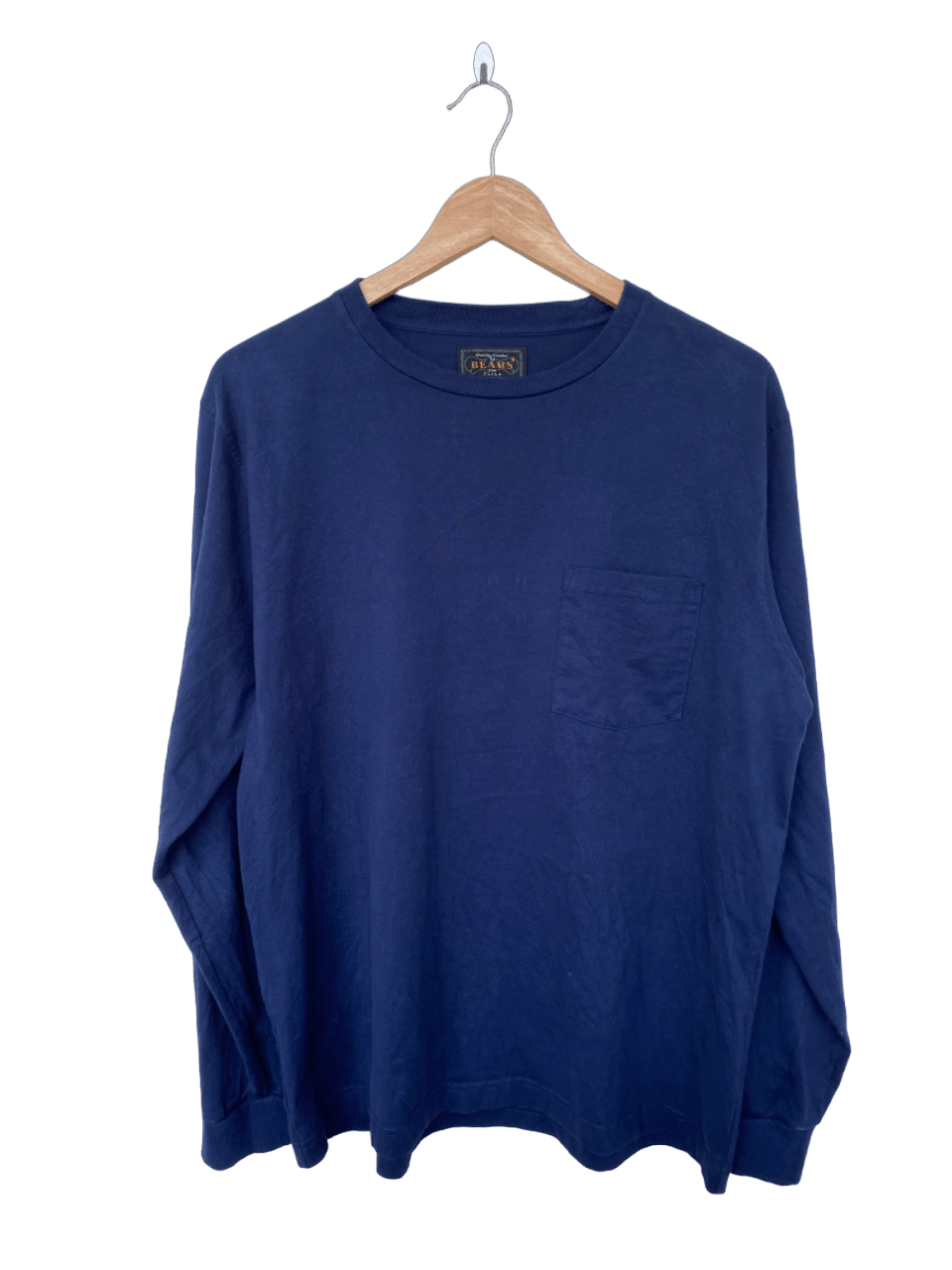 image of Beams Plus Japan Pocket Relaxed Shirt in Dark Blue, Men's (Size Large)