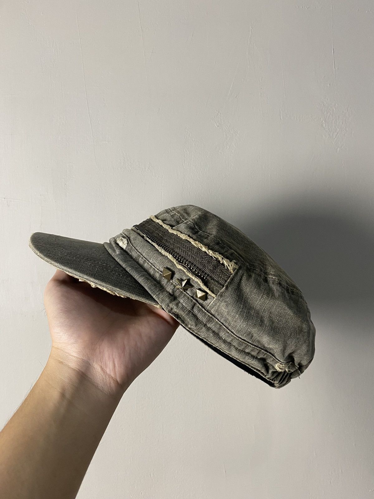 If Six Was Nine × Japanese Brand × Le Grande Bleu (L.G.B.) Cadet Distressed Zip Punk Hat Size ONE SIZE - 5 Thumbnail