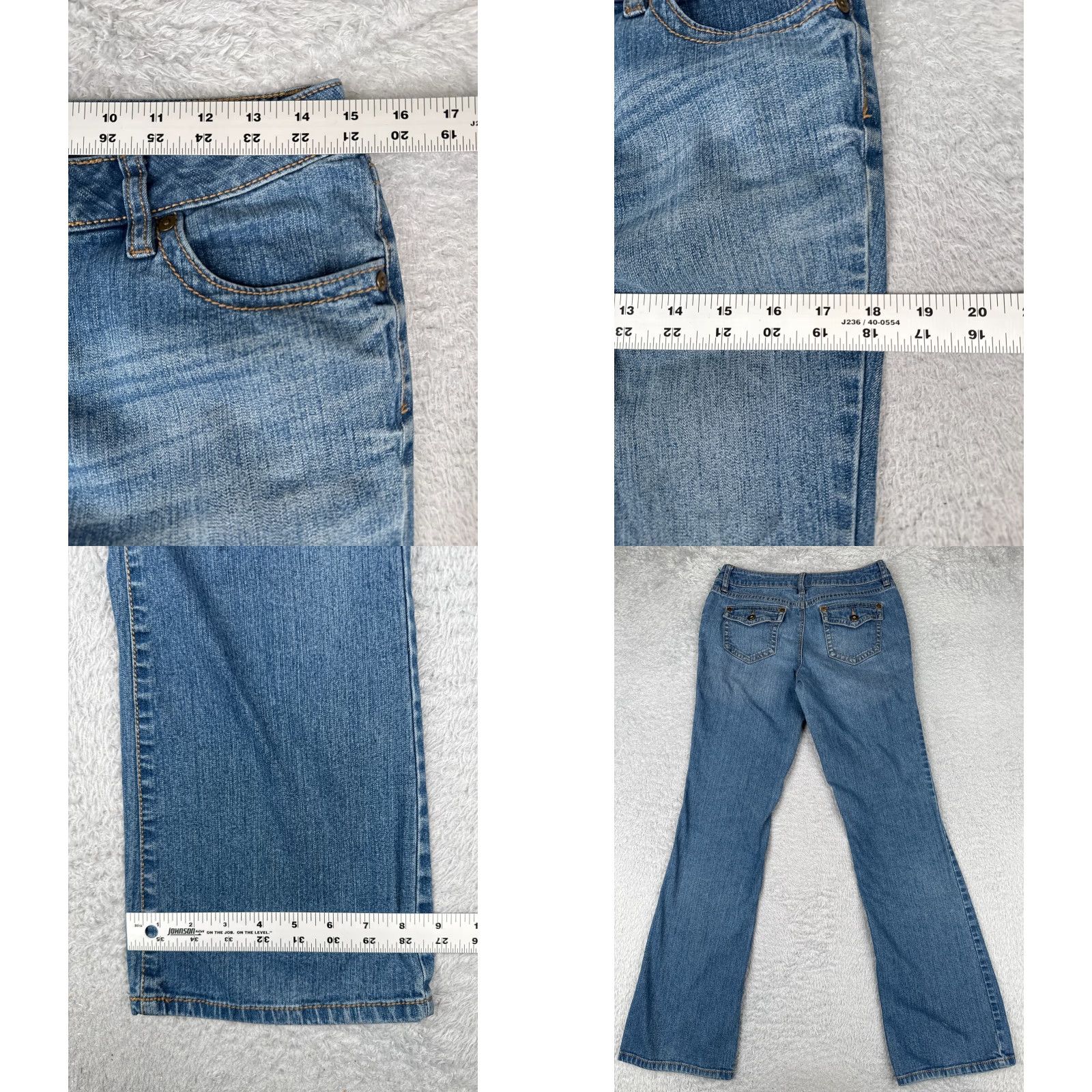 Apt. 9 APT9 Jeans Womens 6 T Blue Denim Bootcut Cotton Blend Mid Rise Western 29x33 Size 28" / US 6 / IT 42 - 9 Thumbnail
