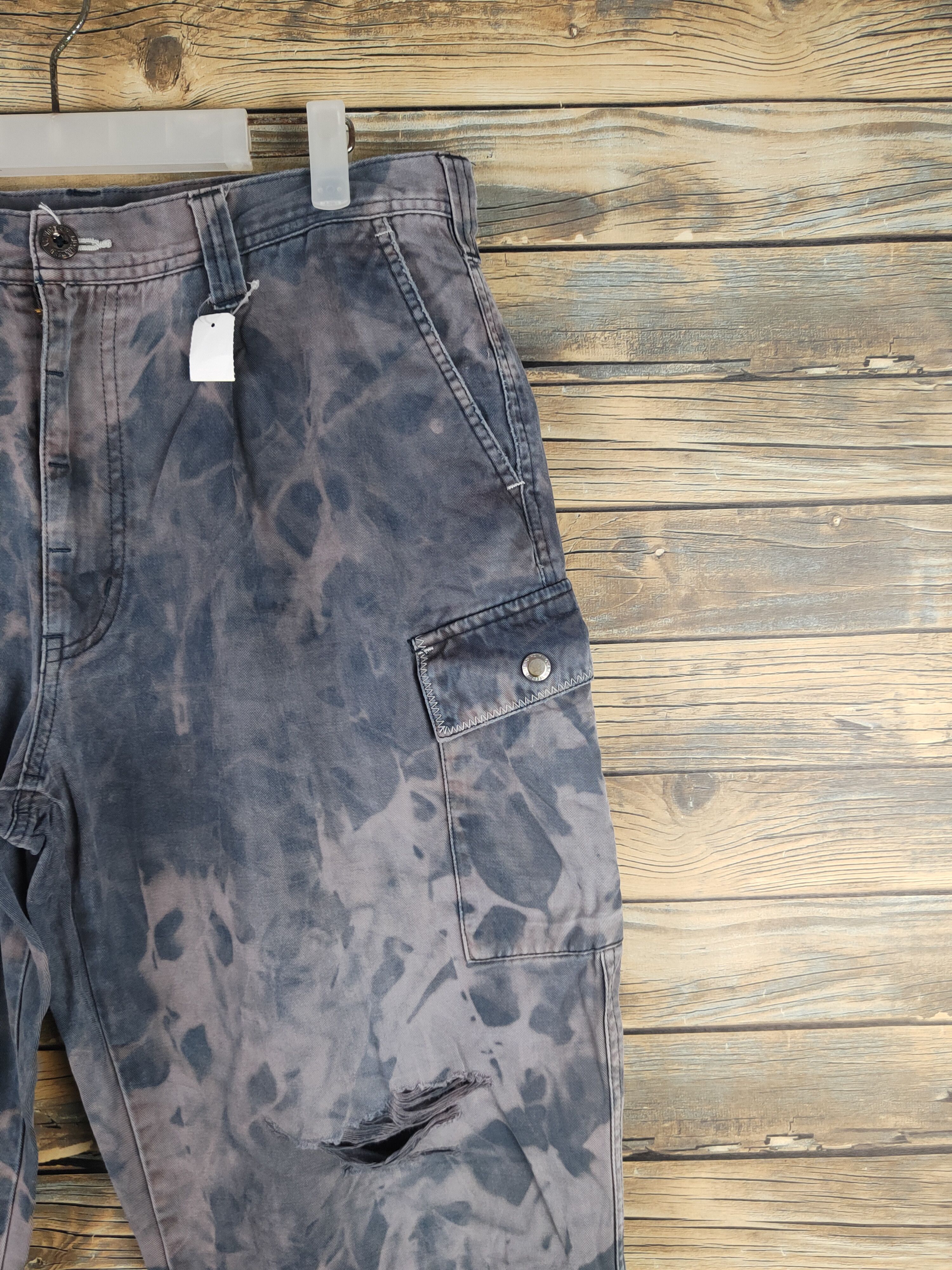 Japanese Brand DL Gin Washi acid wash Multipocket Cargo Pants #sp46-250T Size US 34 / EU 50 - 5 Thumbnail