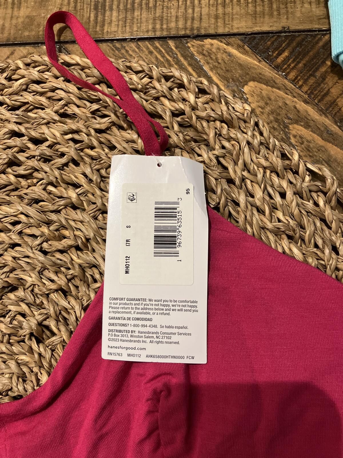 Hanes NWT Hanes Light Blue Ribbed Bralette with Adjustable Straps Size ONE SIZE - 5 Thumbnail