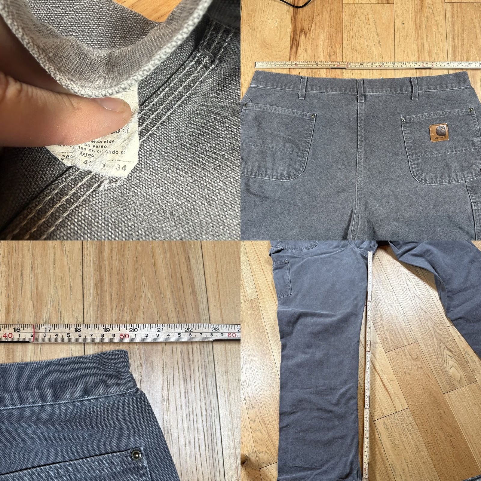 Carhartt VINTAGE Carhartt Carpenter Pants Mens 40x34 Grey USA Made Canvas Workwear Double Knee Pants Mens 40x34 Gray USA Carhartt Clothing Size US 40 / EU 56 - 8 Thumbnail