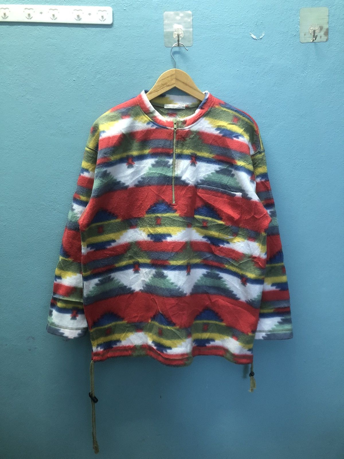 Japanese Brand × Vintage Sante reins navajo fleece sweatshirt Size US XL / EU 56 / 4 - 1 Thumbnail
