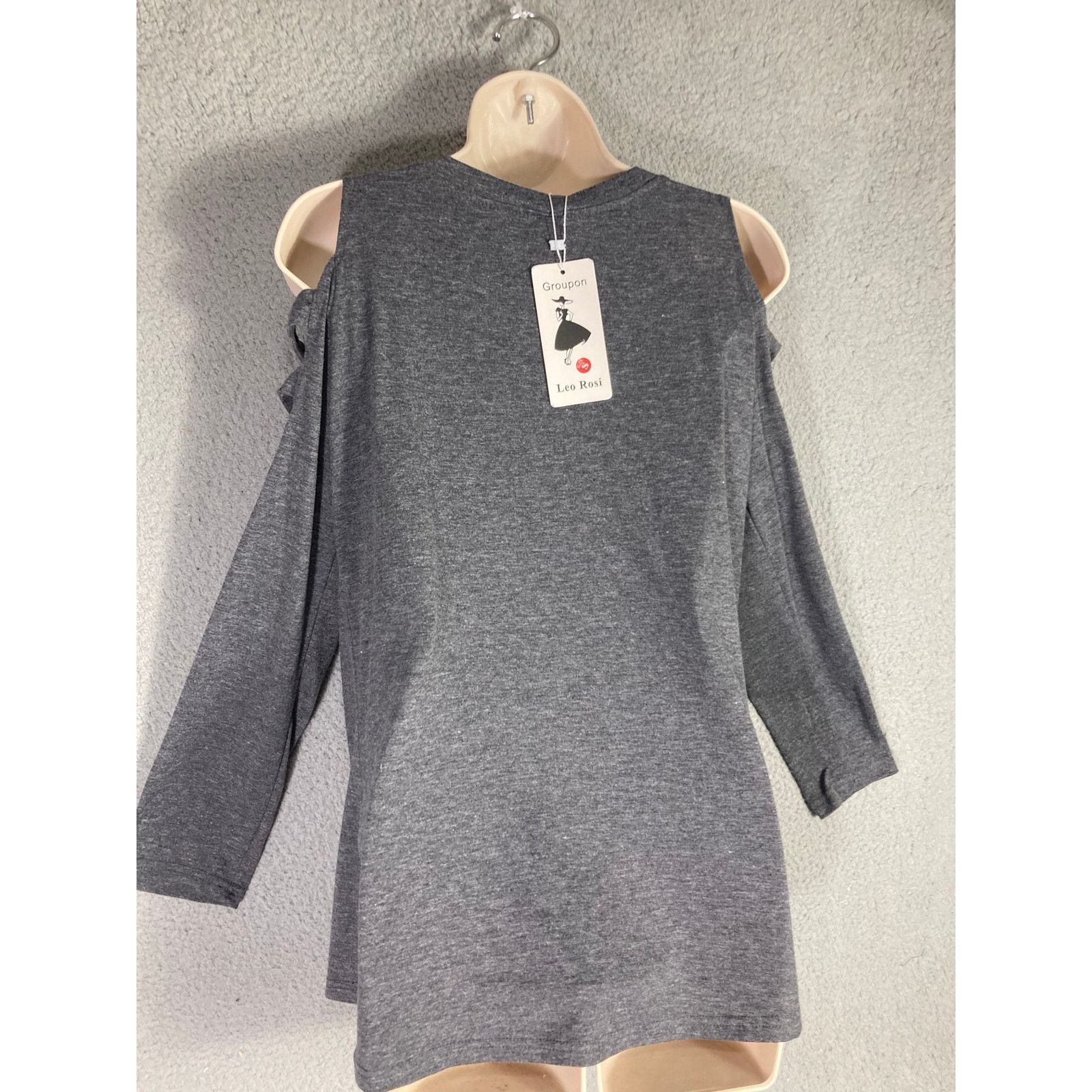 Other Women's Gray Open Shoulder Long Sleeve Blouse Size S Size S / US 4 / IT 40 - 7 Thumbnail